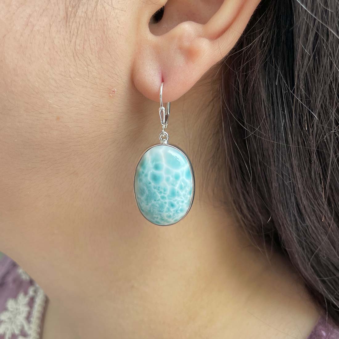 Larimar Earring-(LAR-E-228.)
