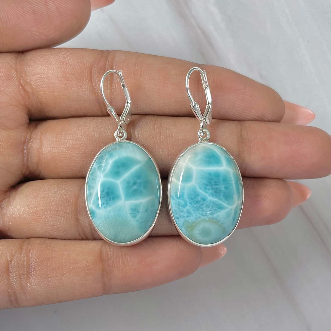 Larimar Earring-(LAR-E-229.)