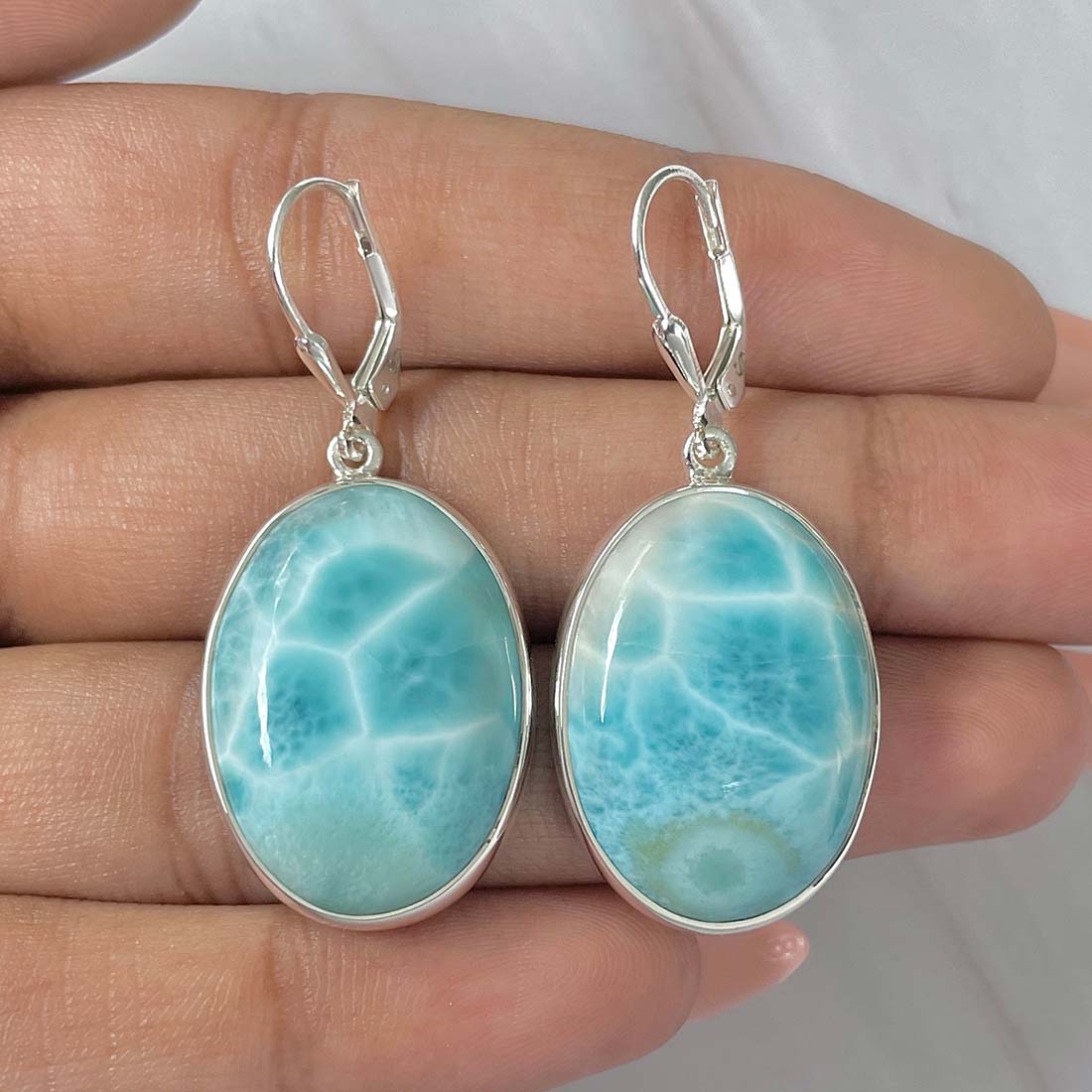Larimar Earring-(LAR-E-229.)
