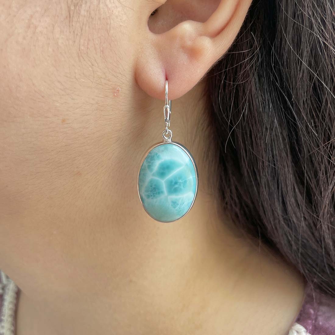 Larimar Earring-(LAR-E-229.)