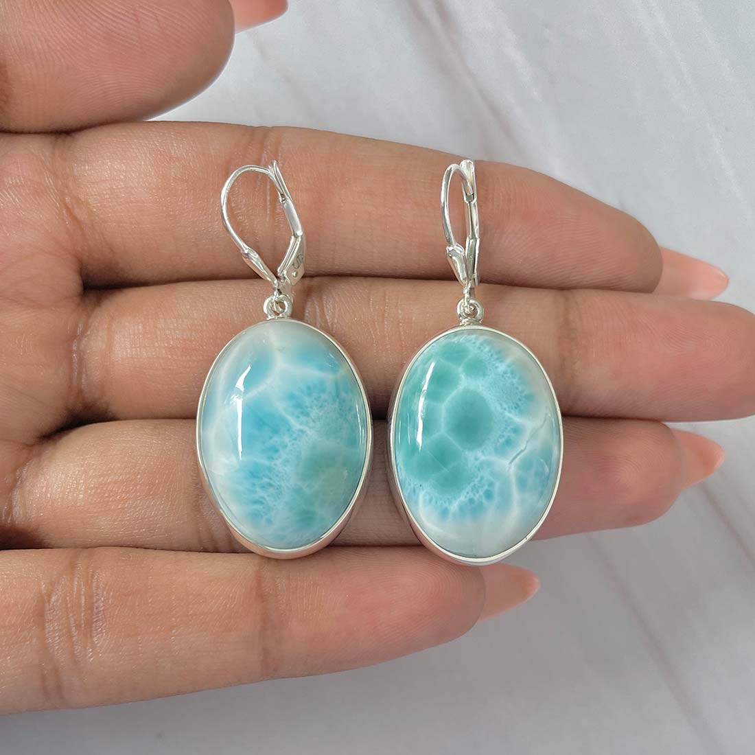 Larimar Earring-(LAR-E-230.)