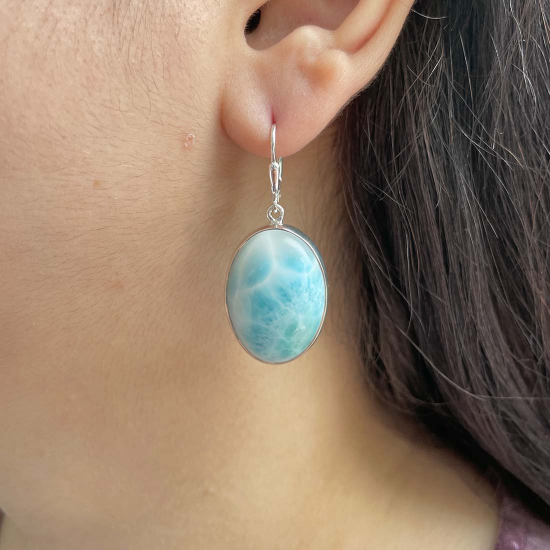 Larimar Earring-(LAR-E-230.)