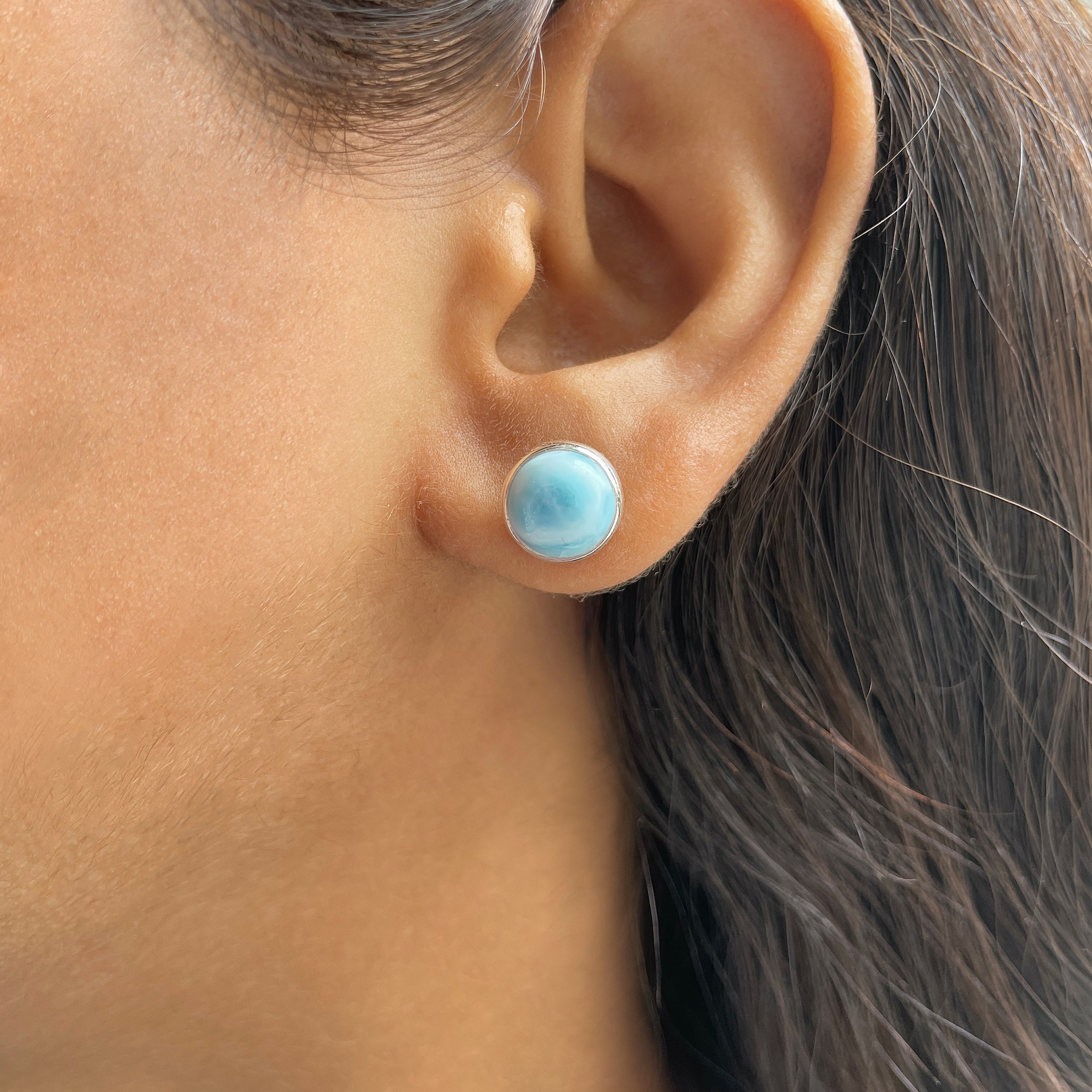 Larimar Stud Earring-(LAR-E-2305.)