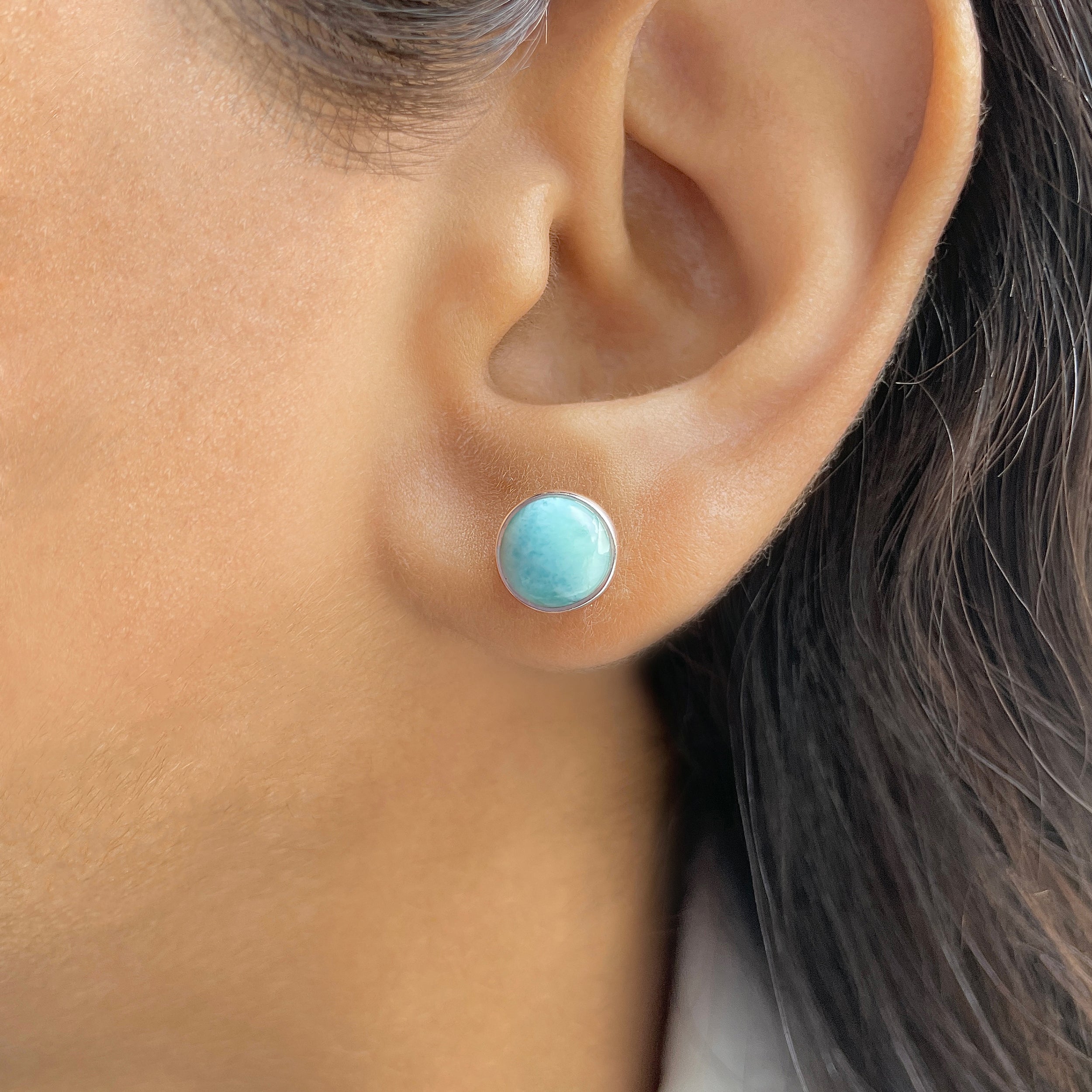 Larimar Stud Earring-(LAR-E-2315.)
