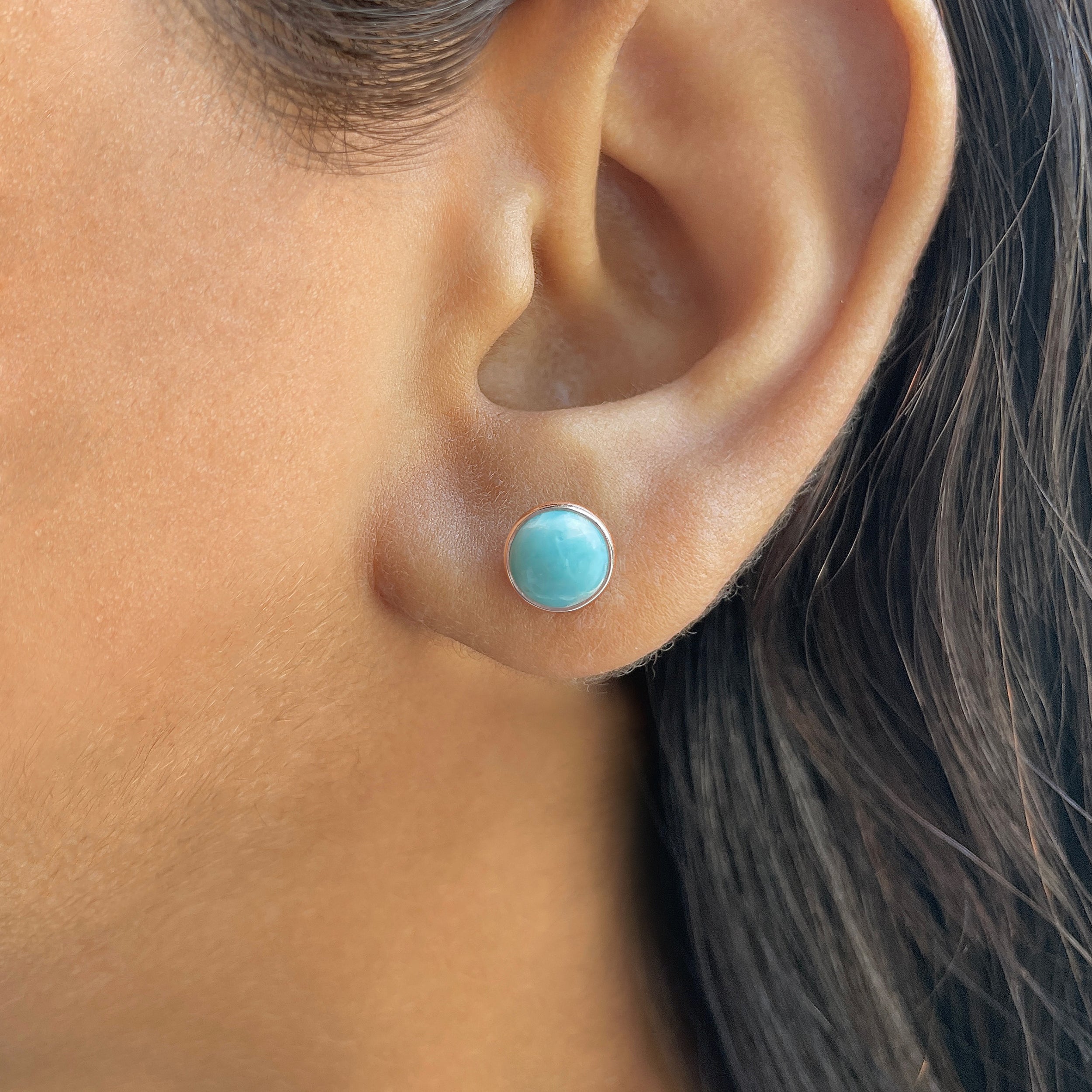 Larimar Stud Earring-(LAR-E-2318.)