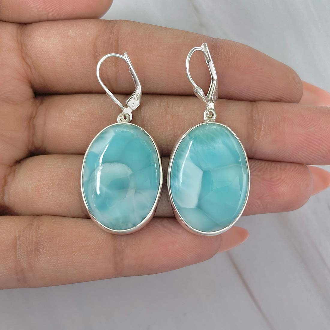 Larimar Earring-(LAR-E-232.)