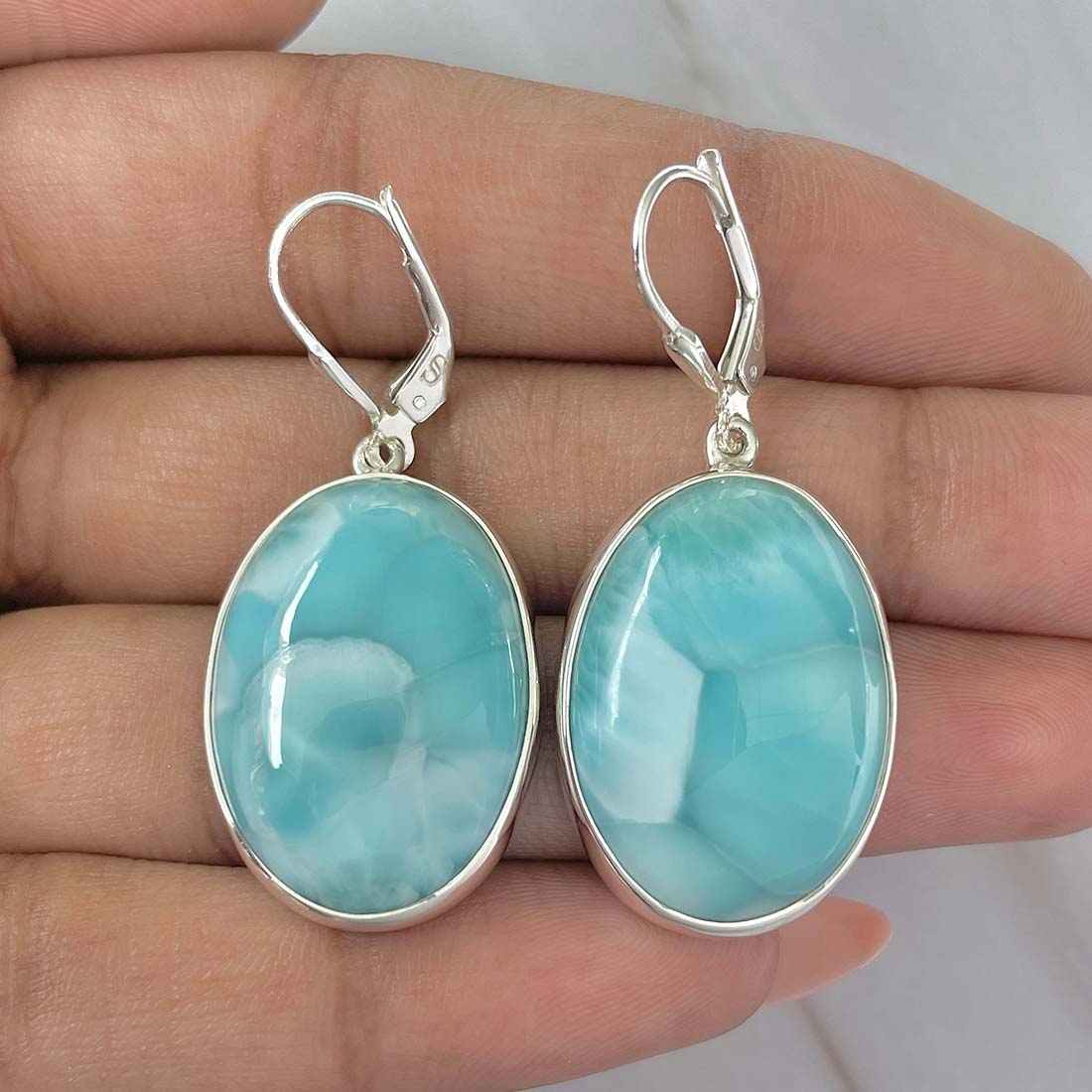 Larimar Earring-(LAR-E-232.)