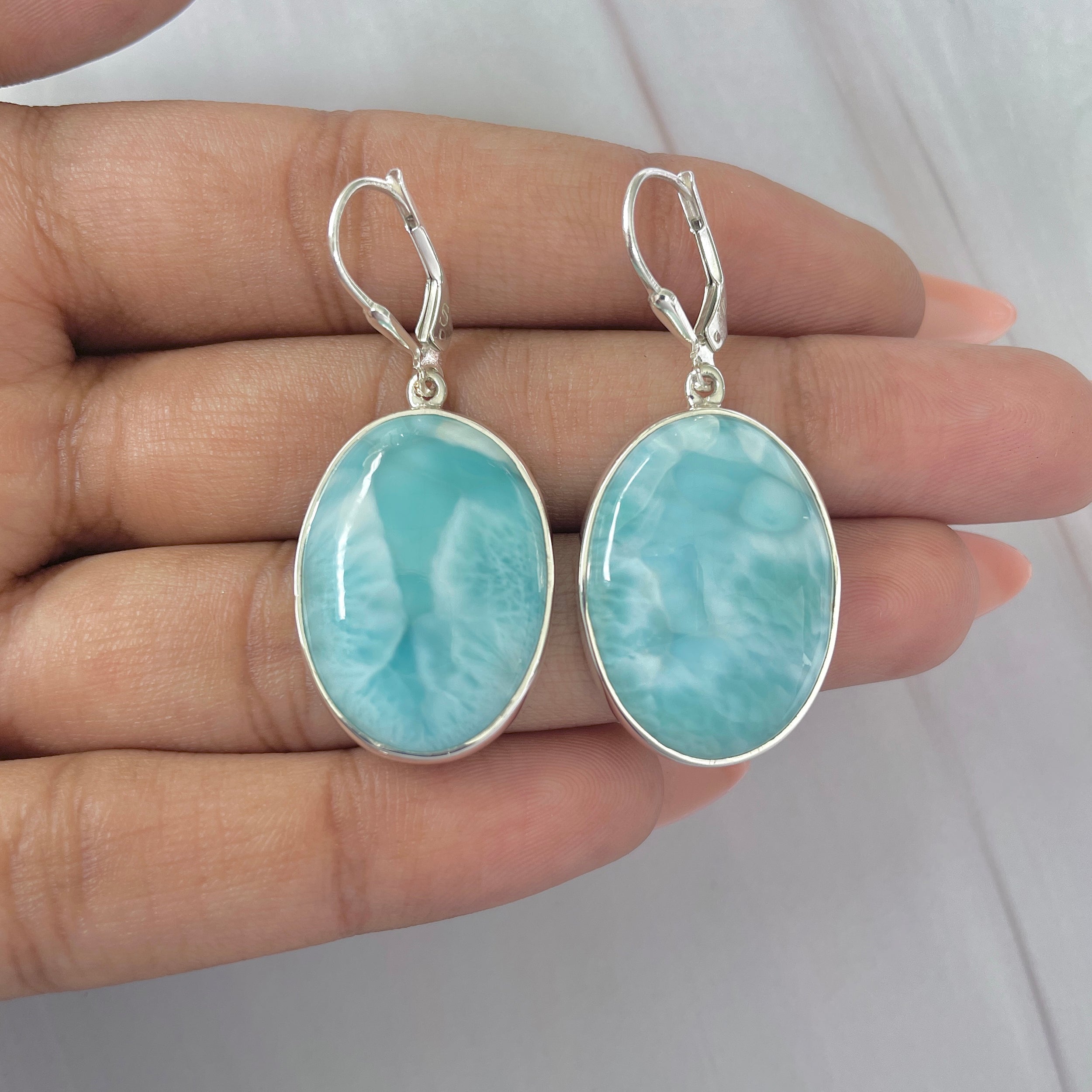 Larimar Earring-(LAR-E-233.)