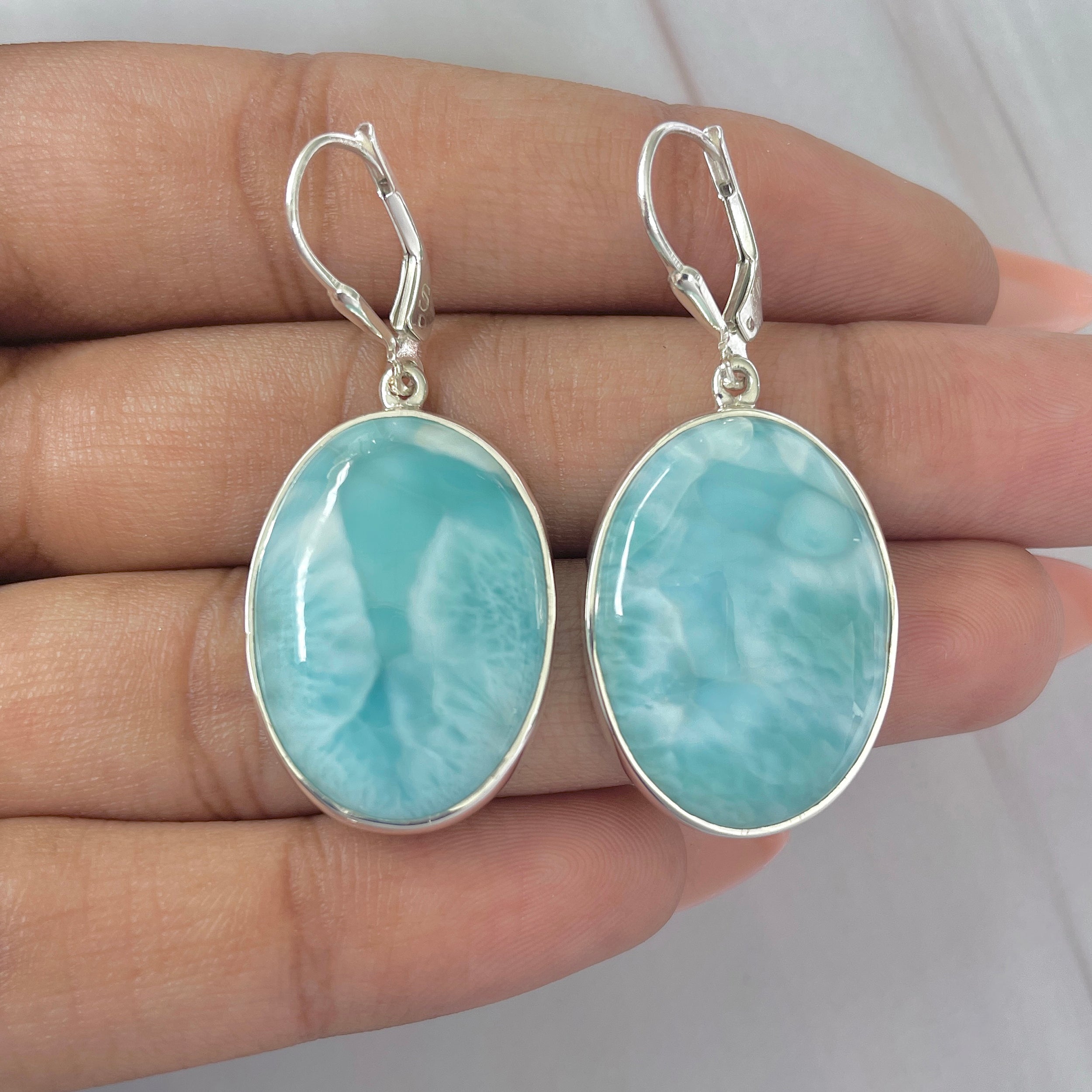 Larimar Earring-(LAR-E-233.)