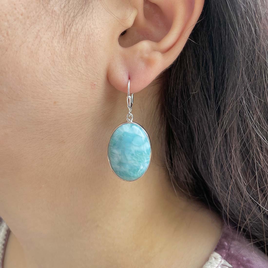 Larimar Earring-(LAR-E-233.)