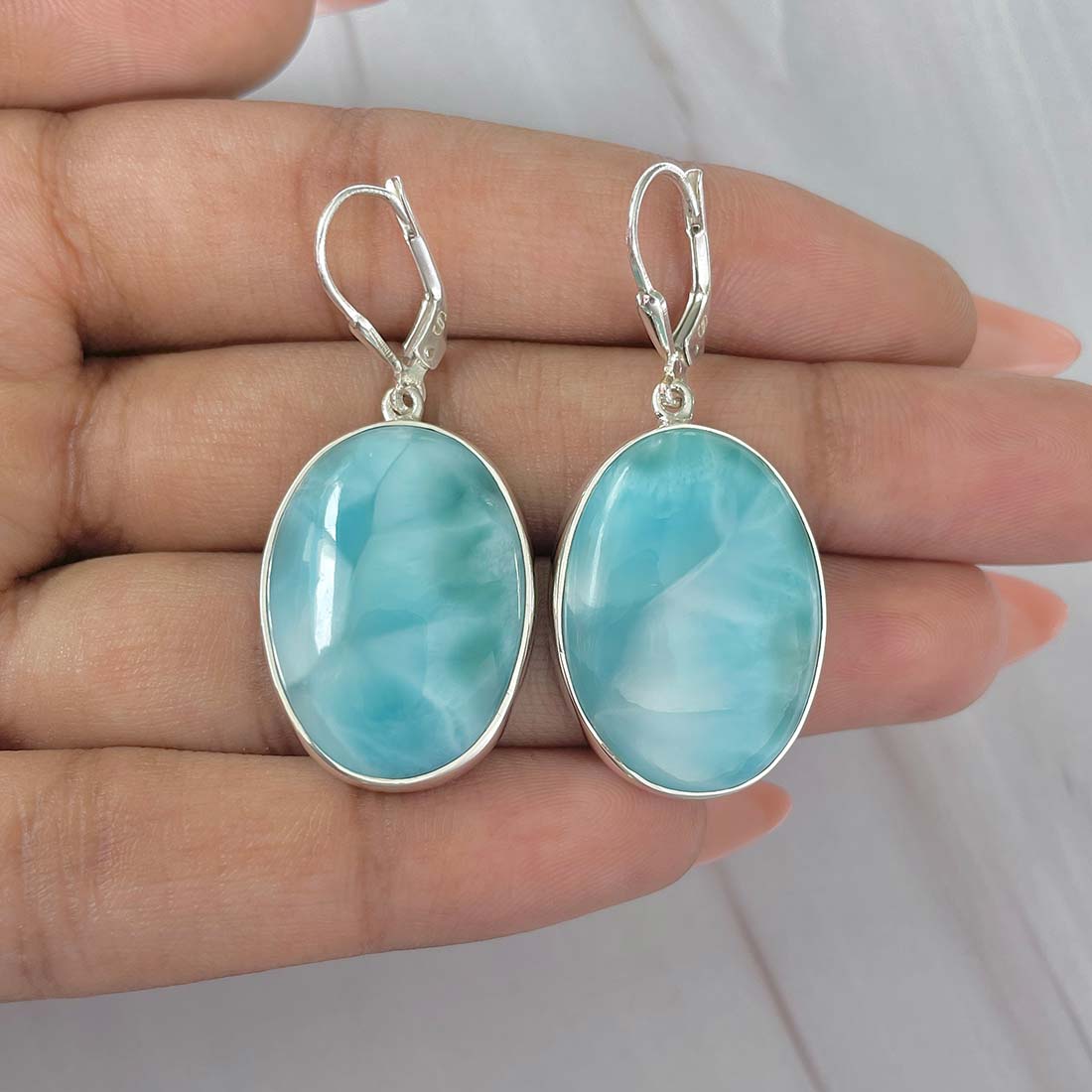 Larimar Earring-(LAR-E-235.)