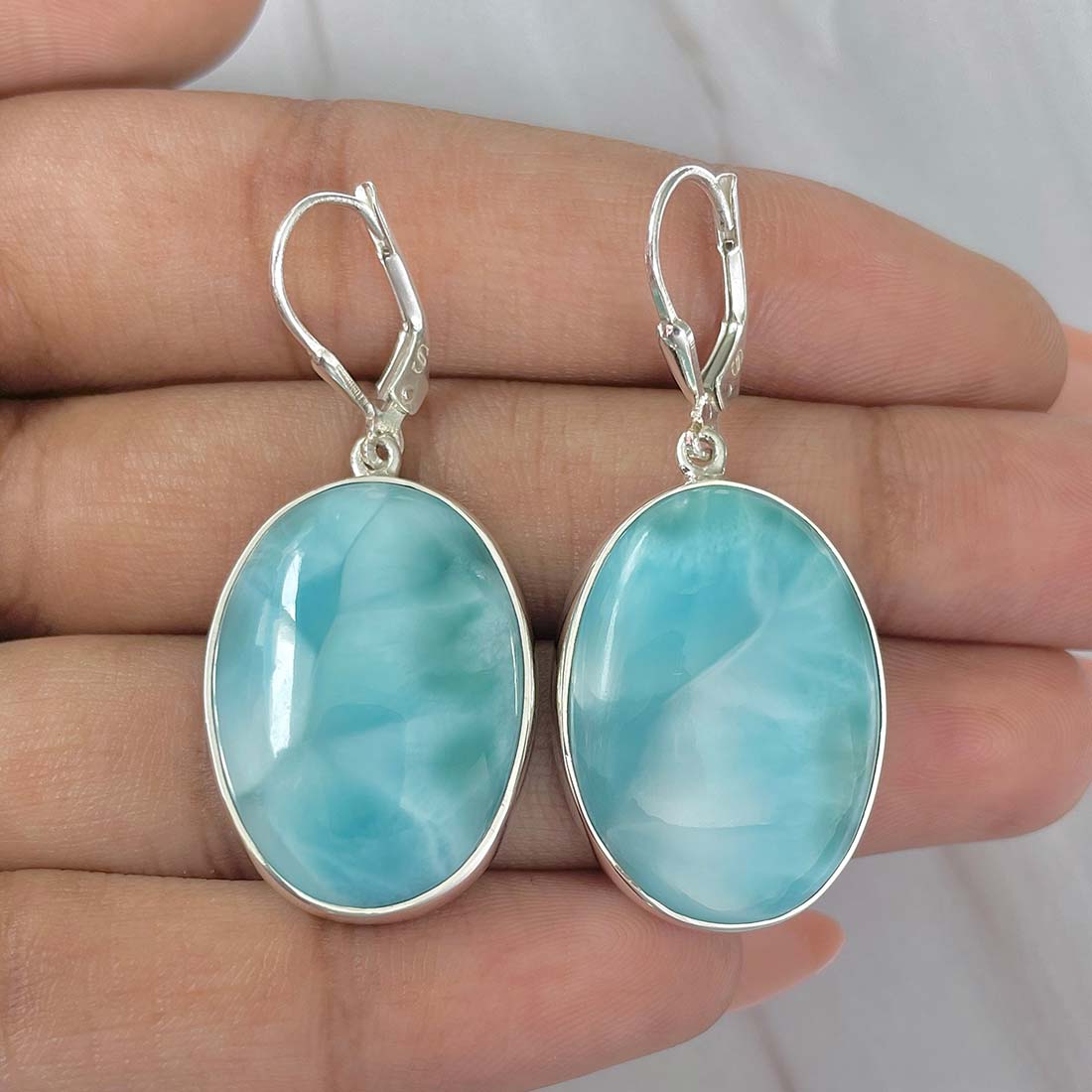 Larimar Earring-(LAR-E-235.)