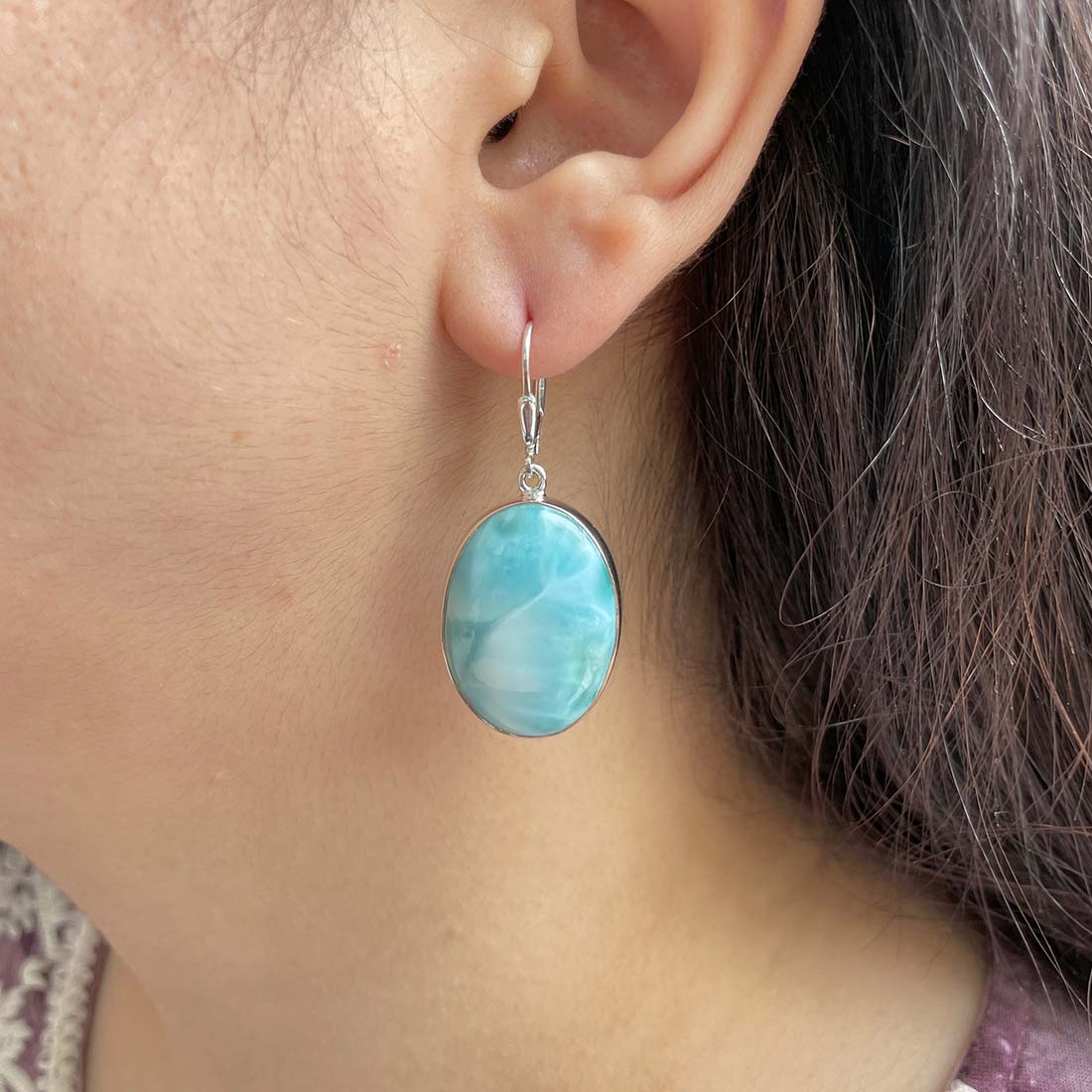 Larimar Earring-(LAR-E-235.)