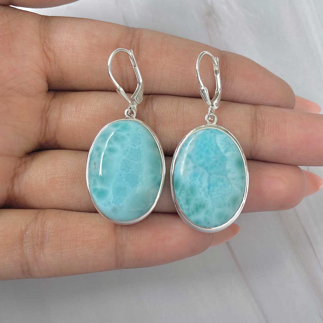 Larimar Earring-(LAR-E-236.)
