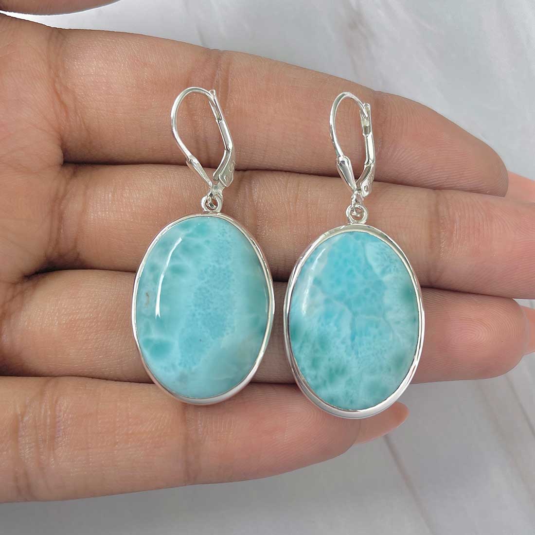 Larimar Earring-(LAR-E-236.)