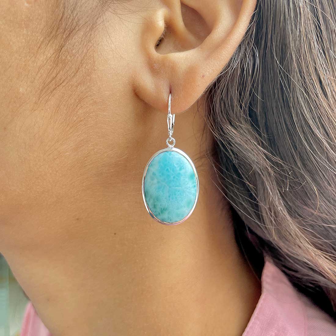 Larimar Earring-(LAR-E-236.)