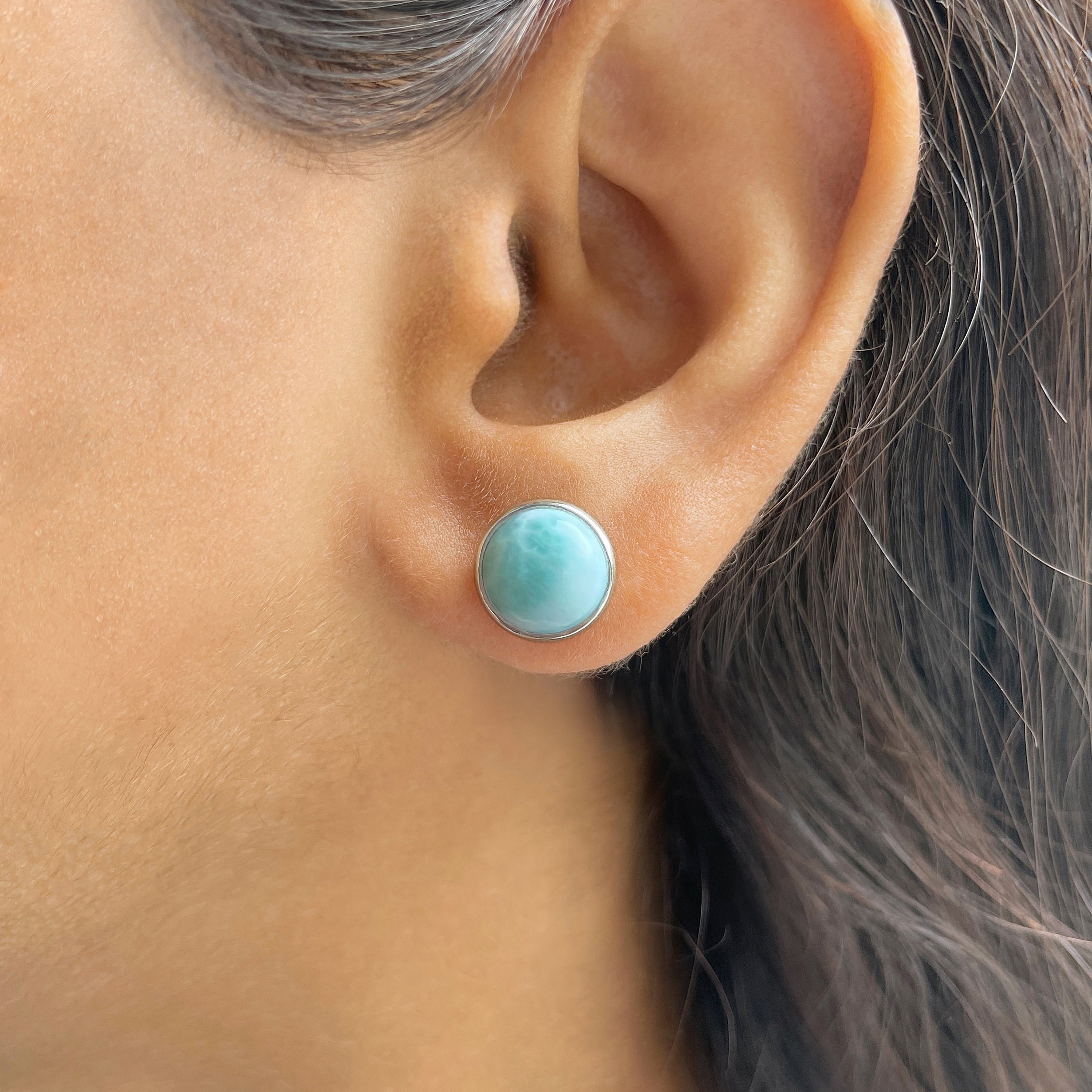 Larimar Stud Earring-(LAR-E-2360.)