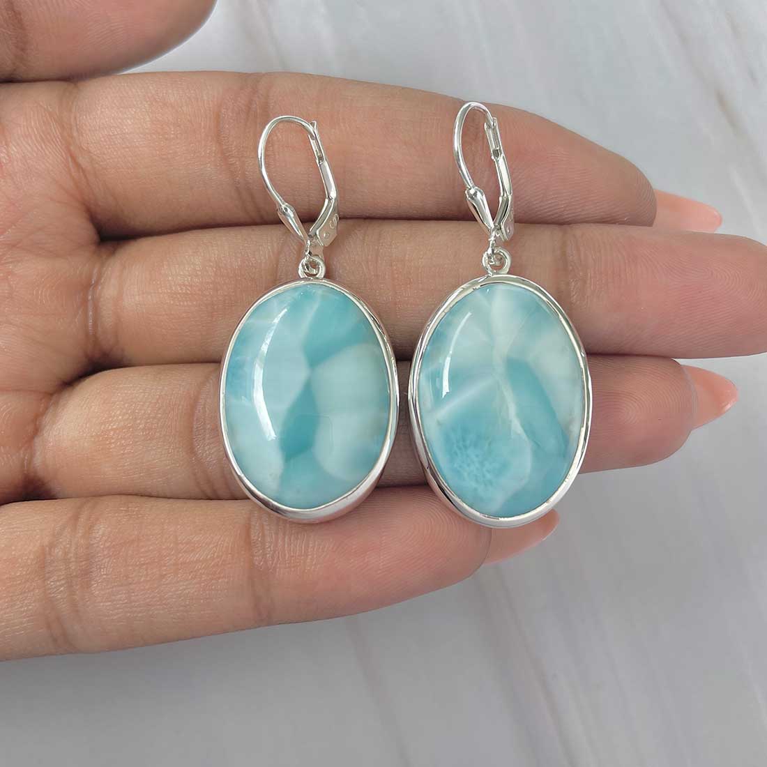 Larimar Earring-(LAR-E-238.)