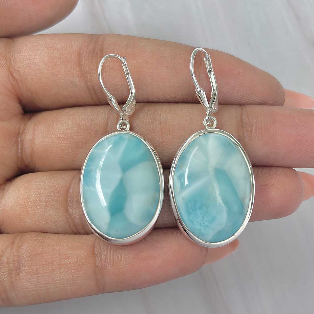 Larimar Earring-(LAR-E-238.)