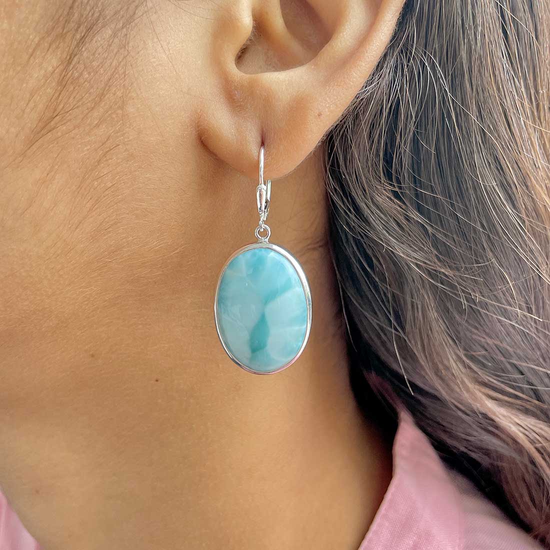 Larimar Earring-(LAR-E-238.)