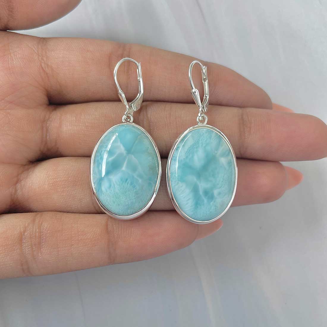 Larimar Earring-(LAR-E-239.)