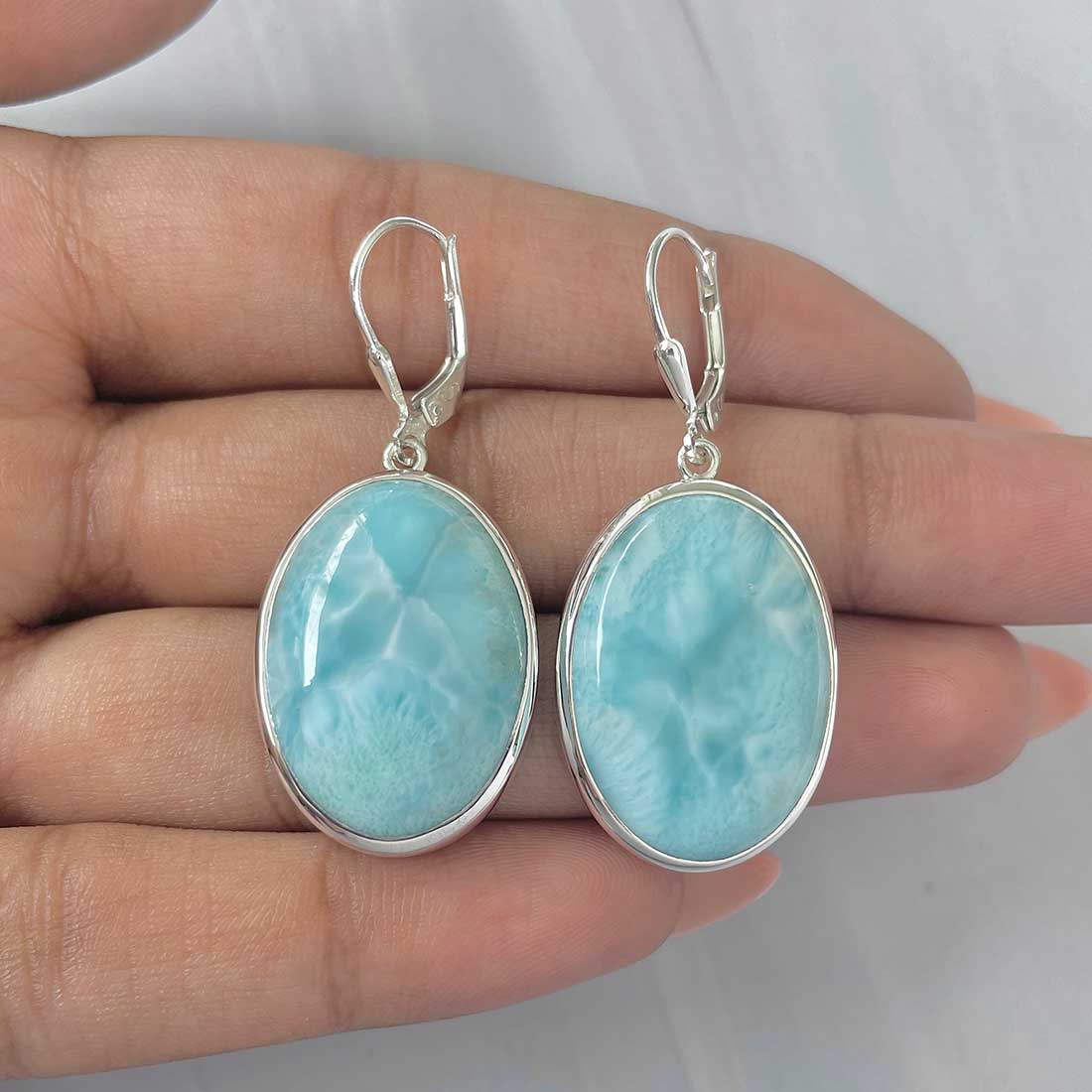 Larimar Earring-(LAR-E-239.)