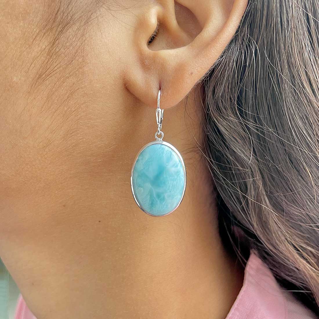 Larimar Earring-(LAR-E-239.)