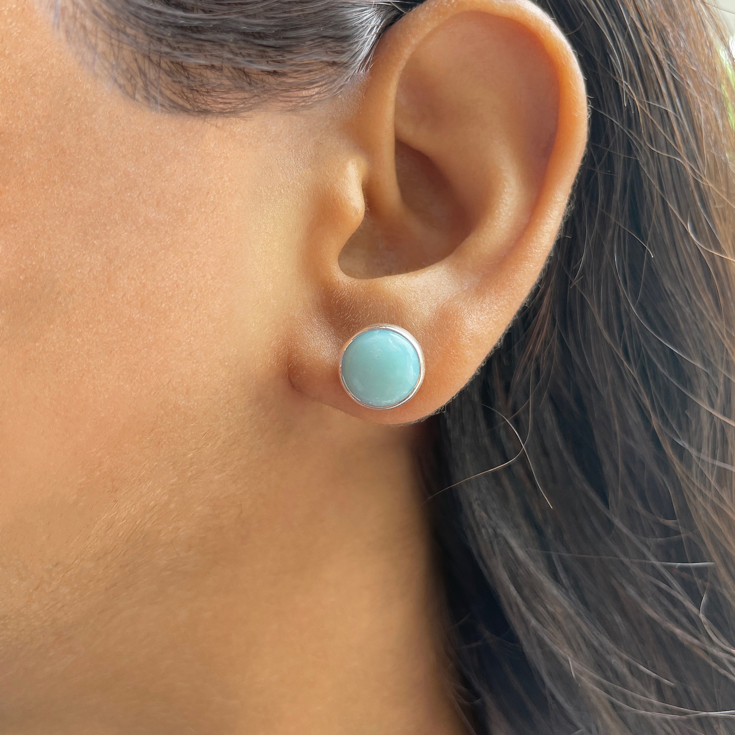 Larimar Stud Earring-(LAR-E-2397.)