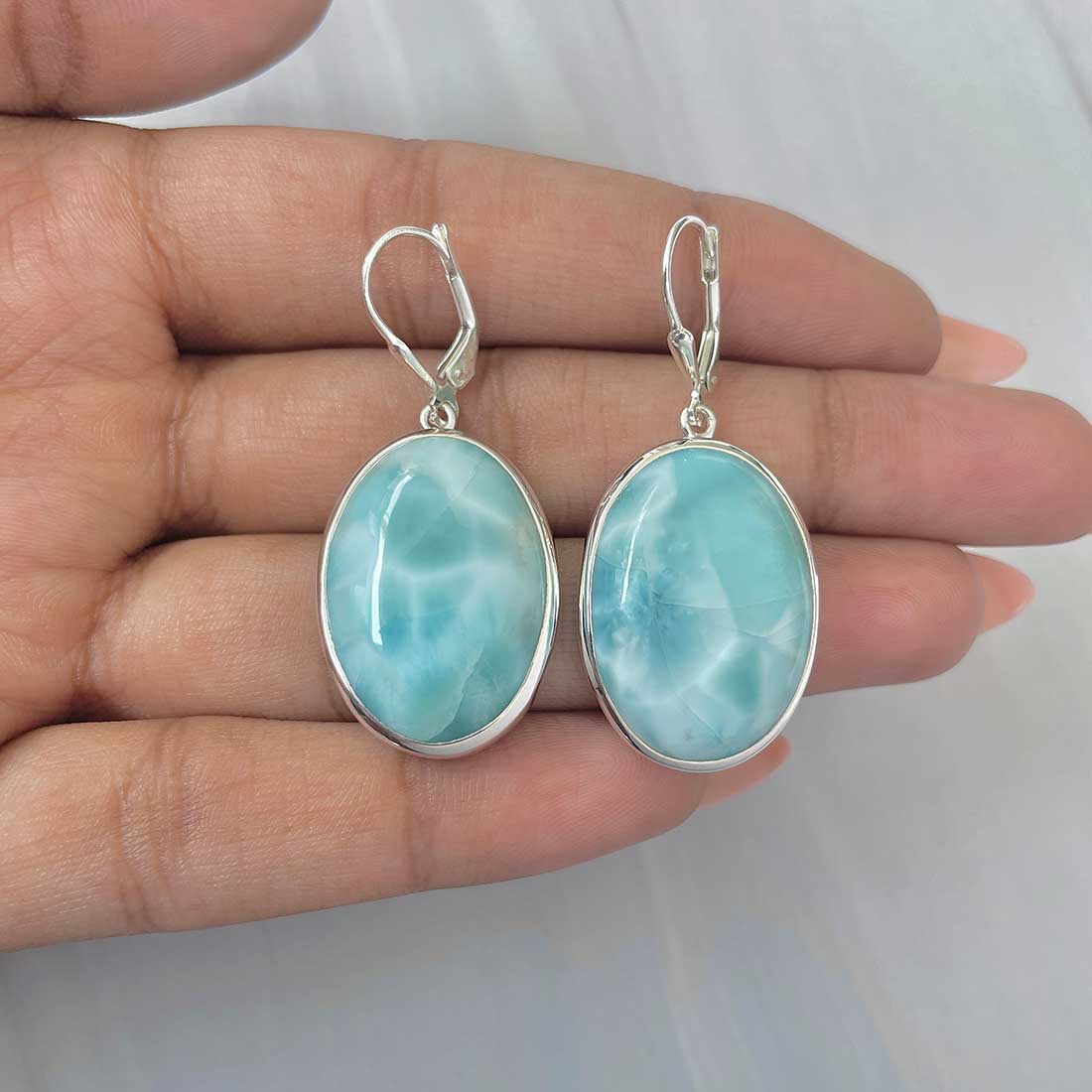 Larimar Earring-(LAR-E-240.)