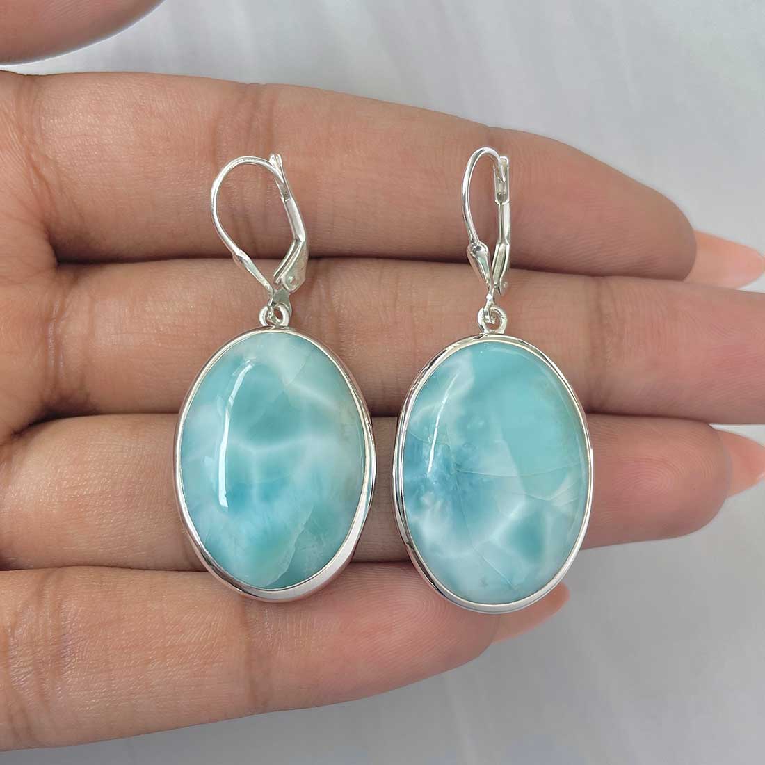 Larimar Earring-(LAR-E-240.)