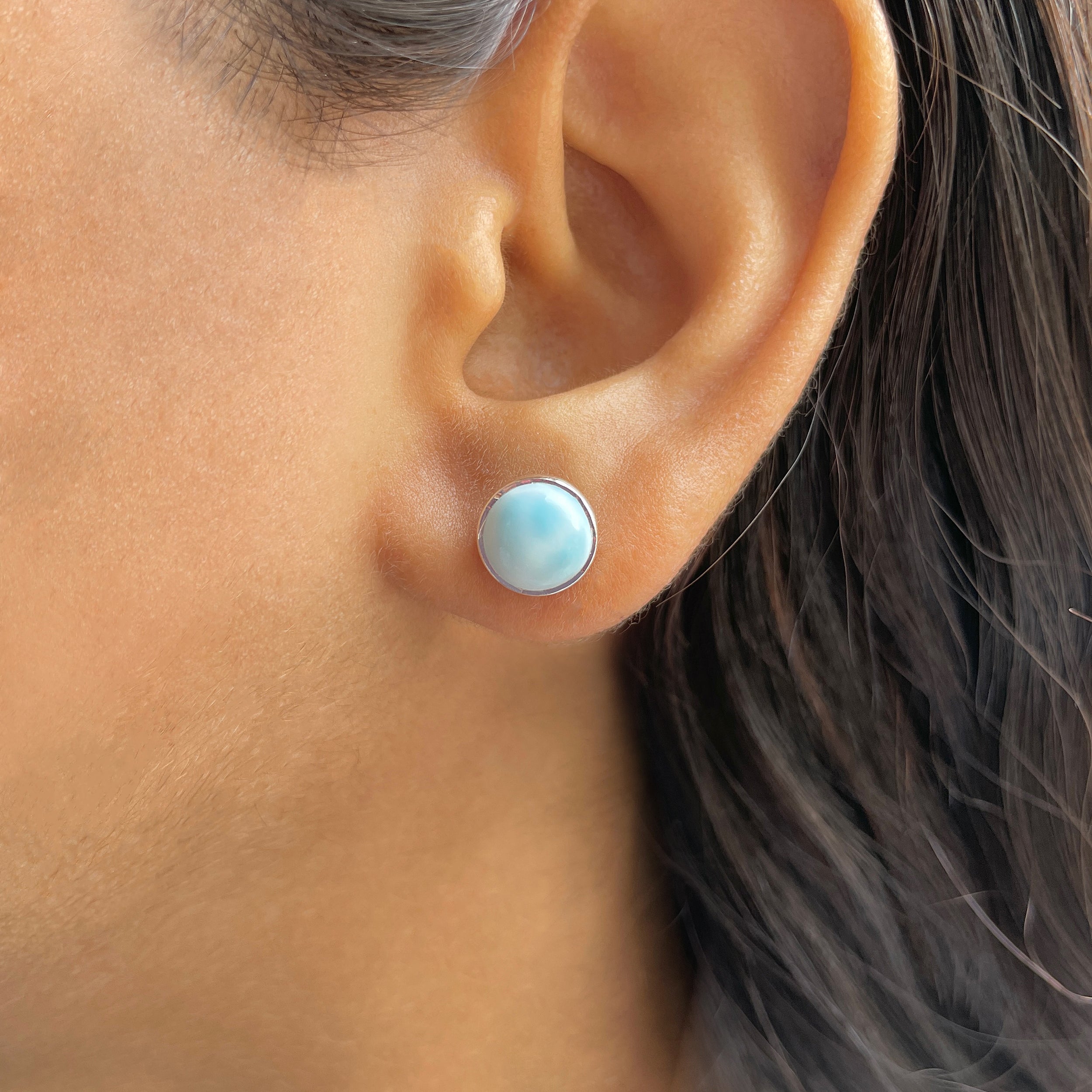 Larimar Stud Earring-(LAR-E-2400.)