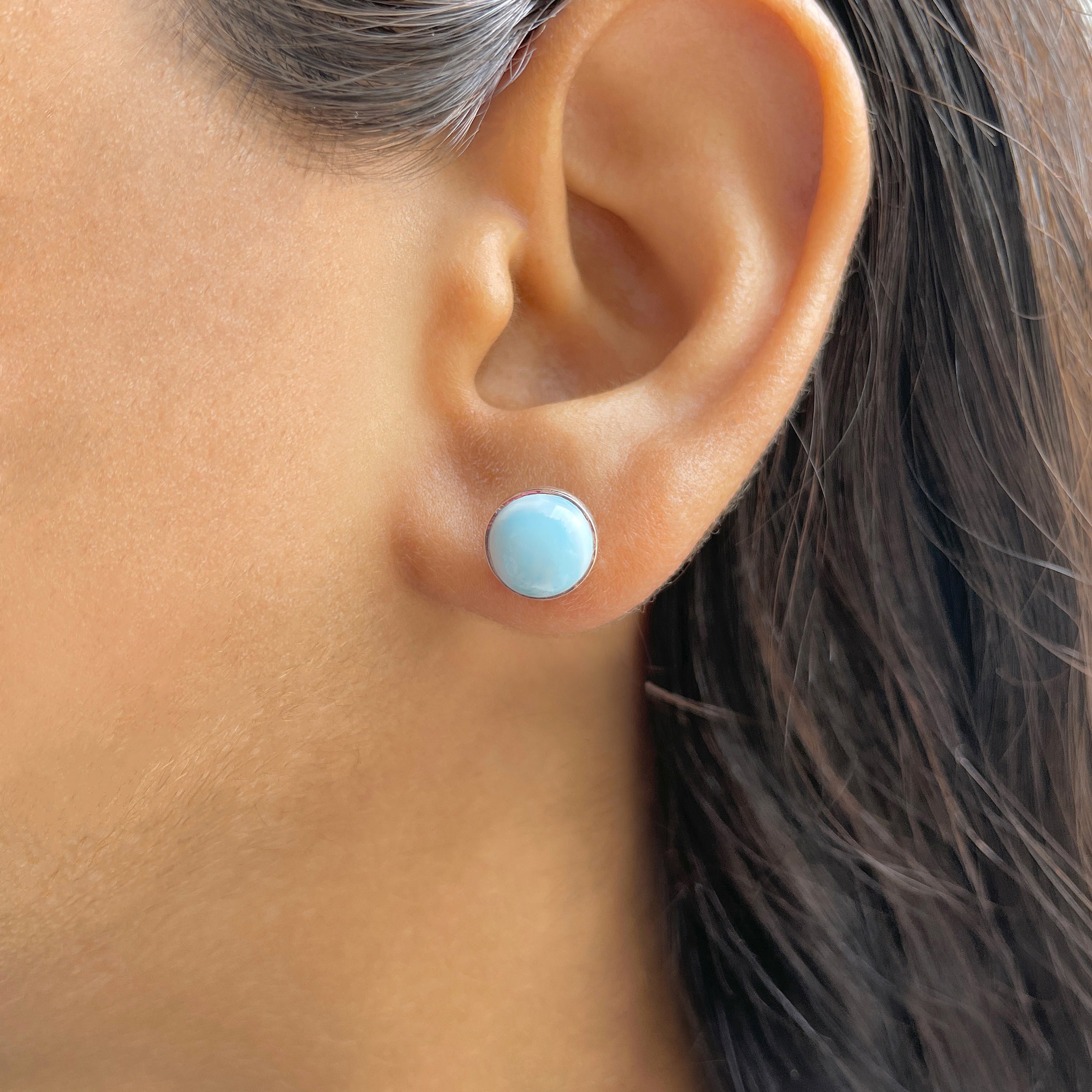 Larimar Stud Earring-(LAR-E-2401.)