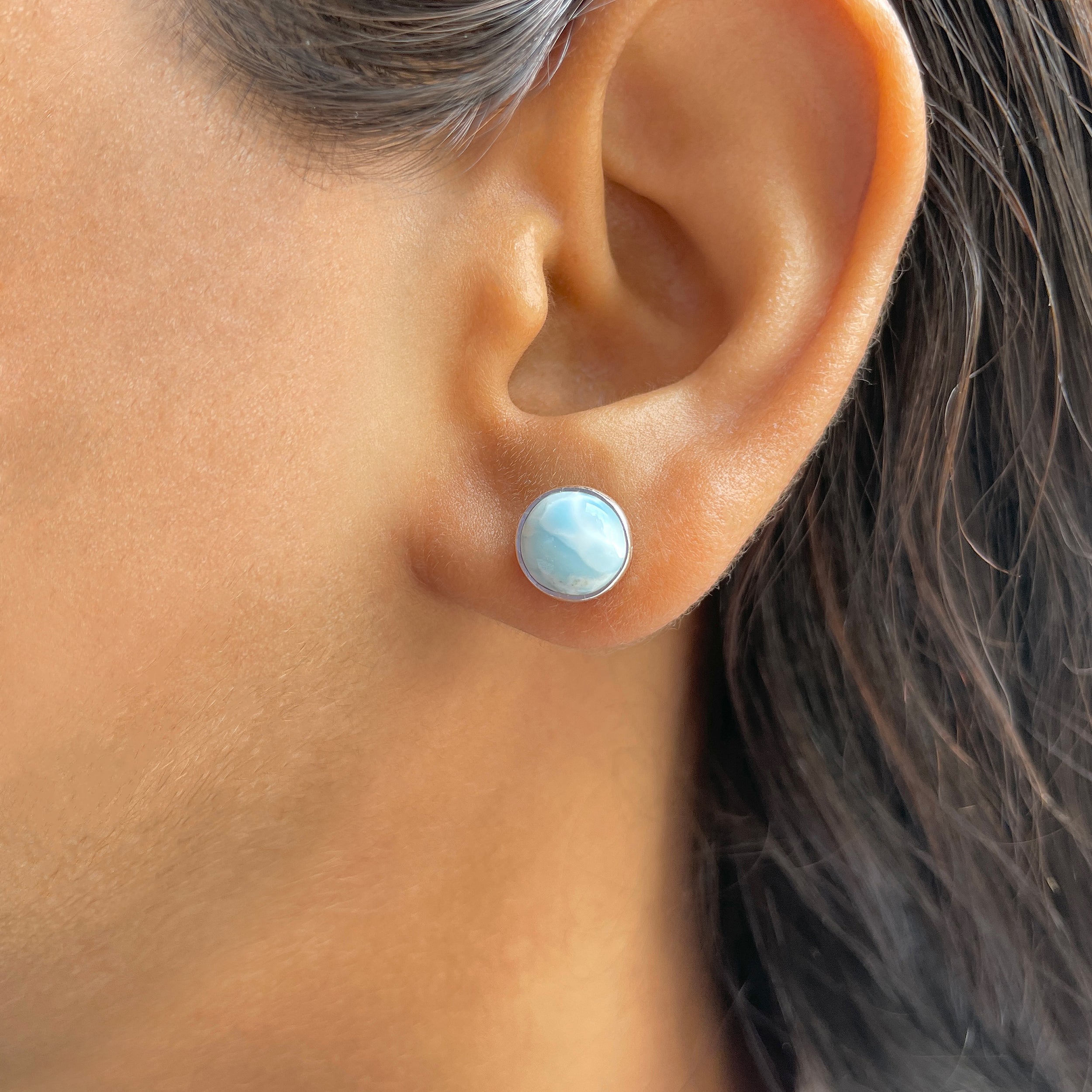 Larimar Stud Earring-(LAR-E-2402.)
