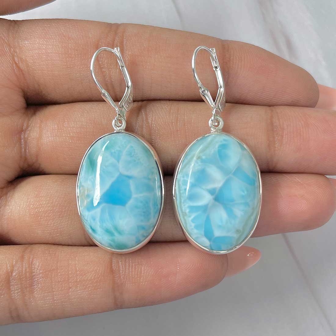 Larimar Earring-(LAR-E-241.)