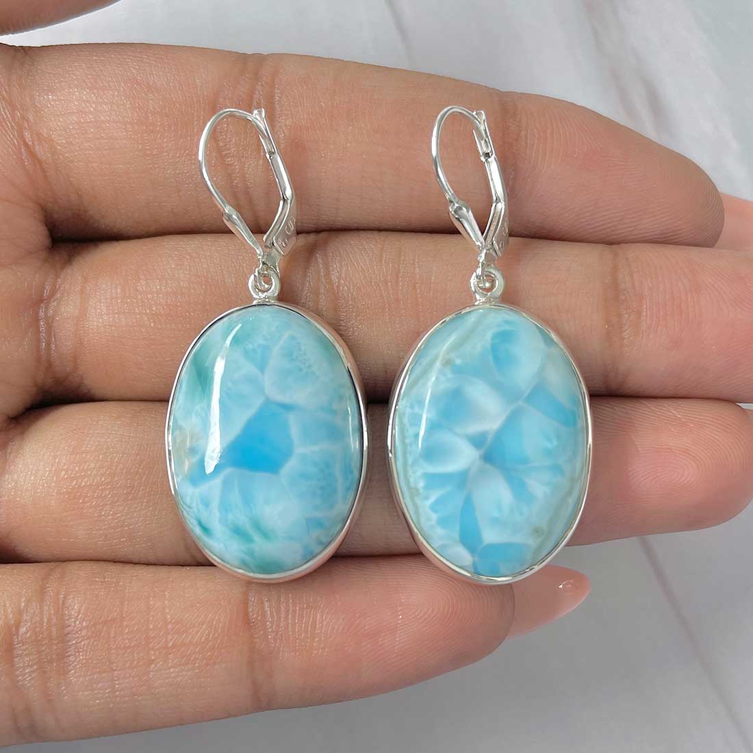 Larimar Earring-(LAR-E-241.)