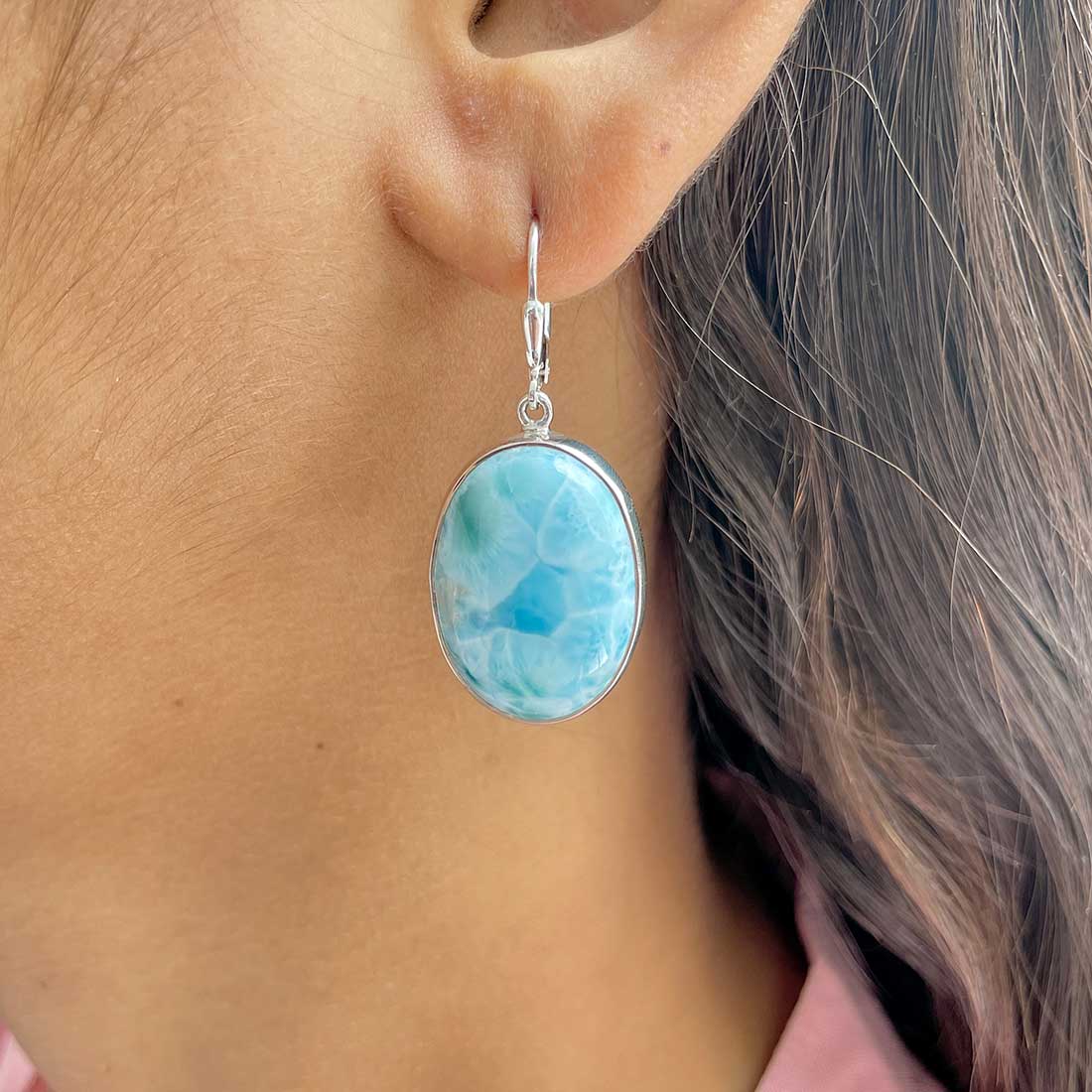 Larimar Earring-(LAR-E-241.)