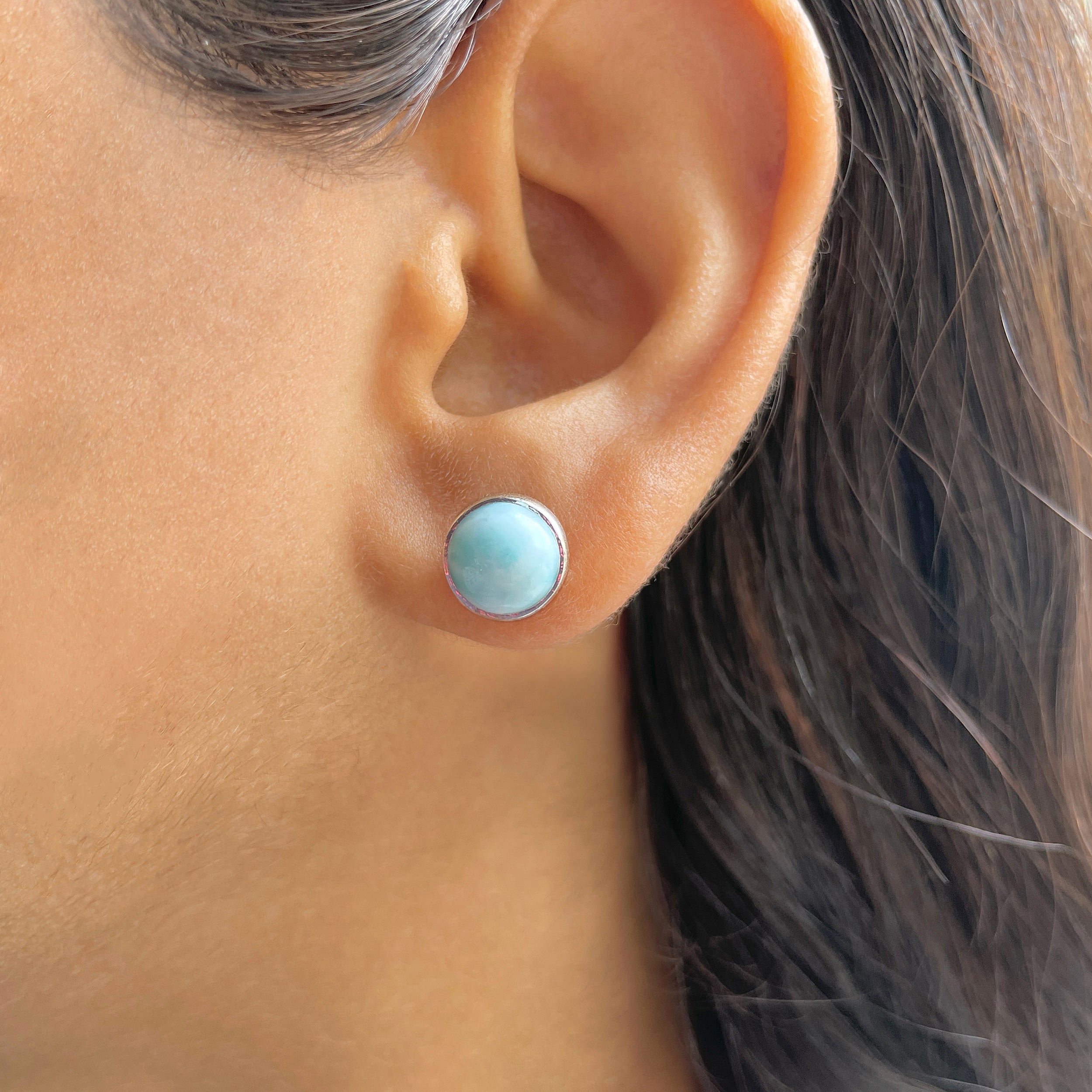 Larimar Stud Earring-(LAR-E-2413.)