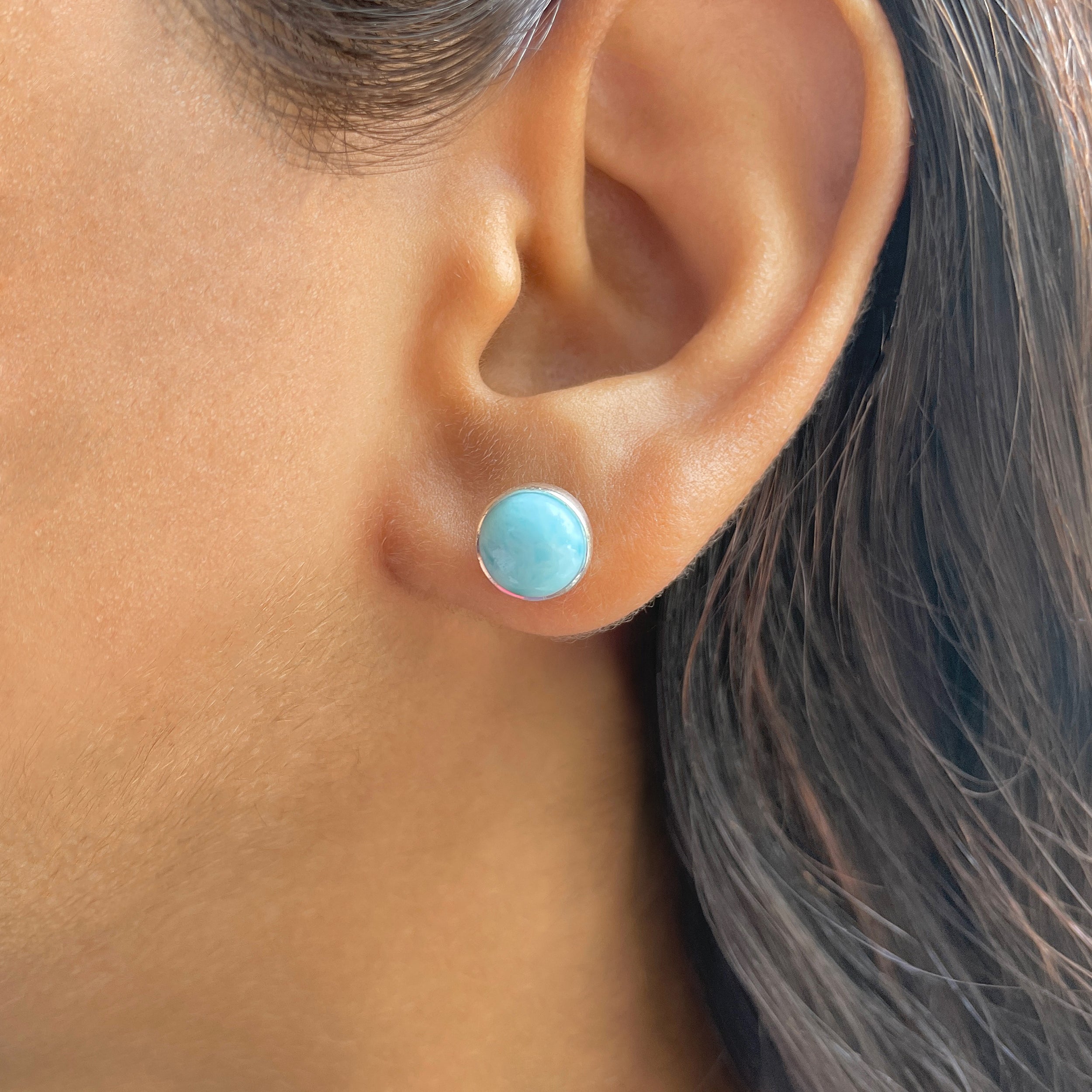 Larimar Stud Earring-(LAR-E-2416.)