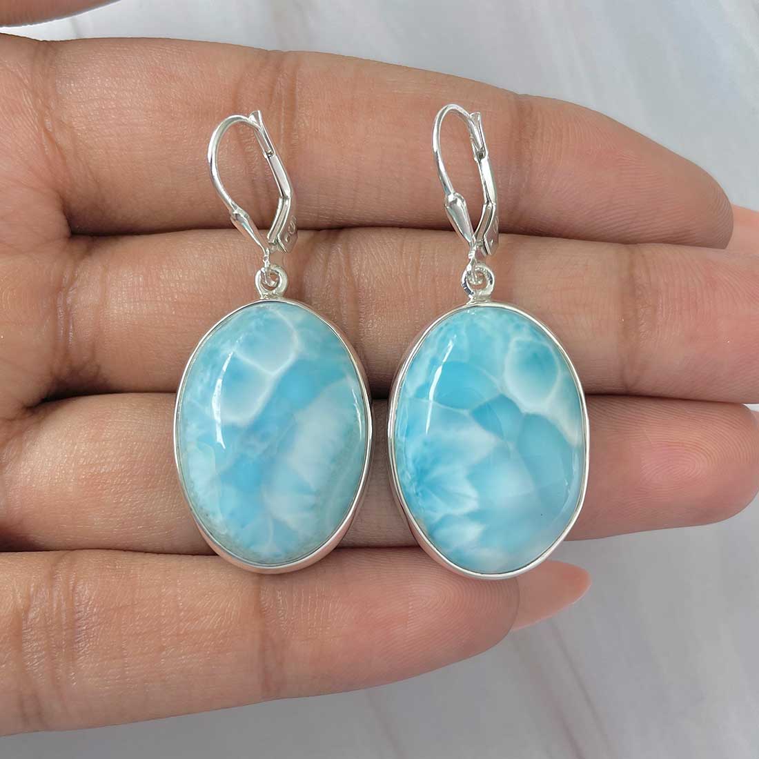 Larimar Earring-(LAR-E-242.)