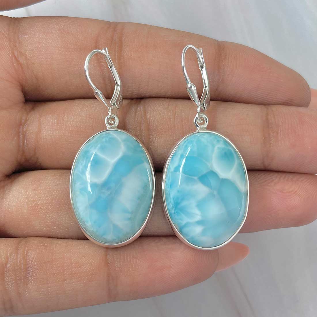 Larimar Earring-(LAR-E-242.)