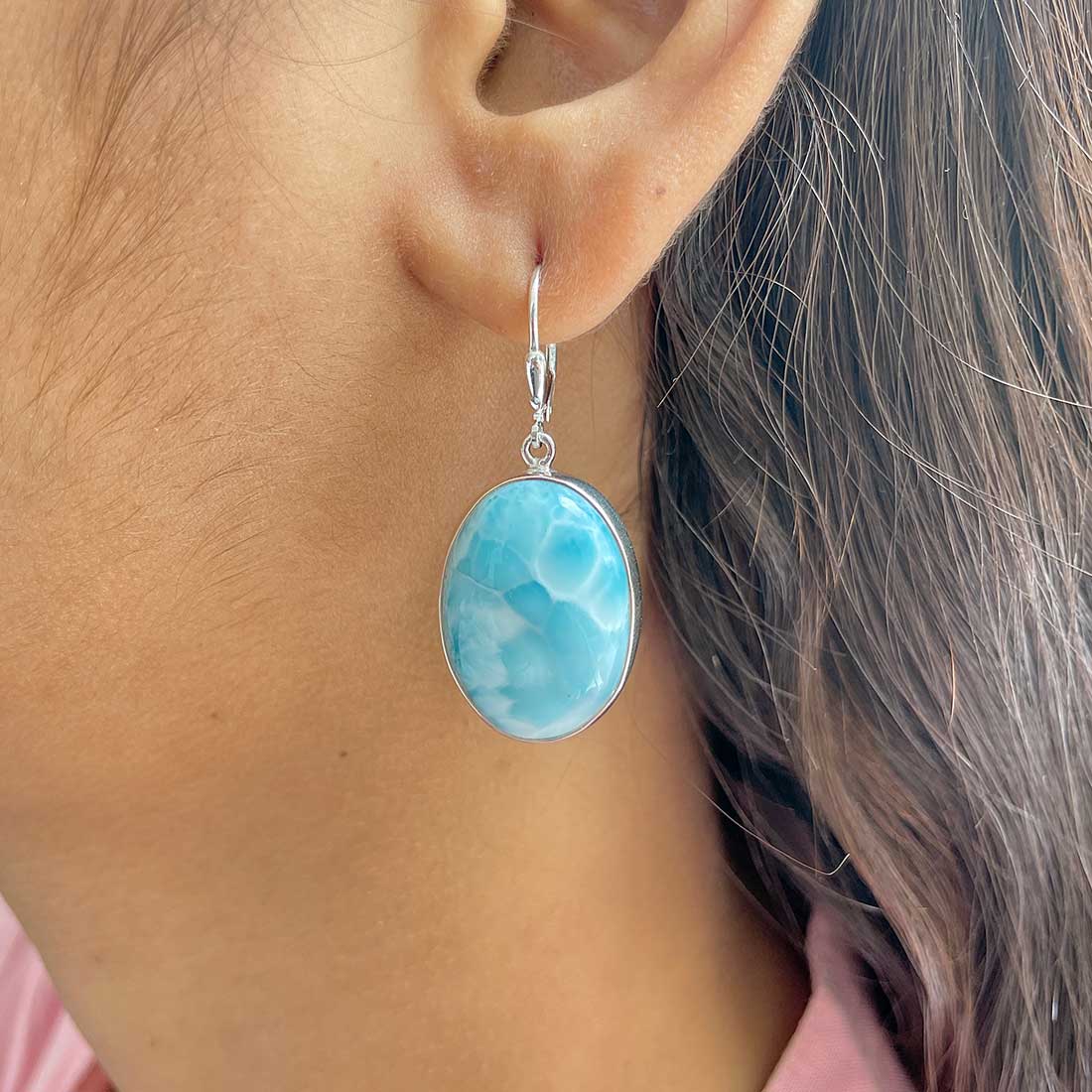 Larimar Earring-(LAR-E-242.)