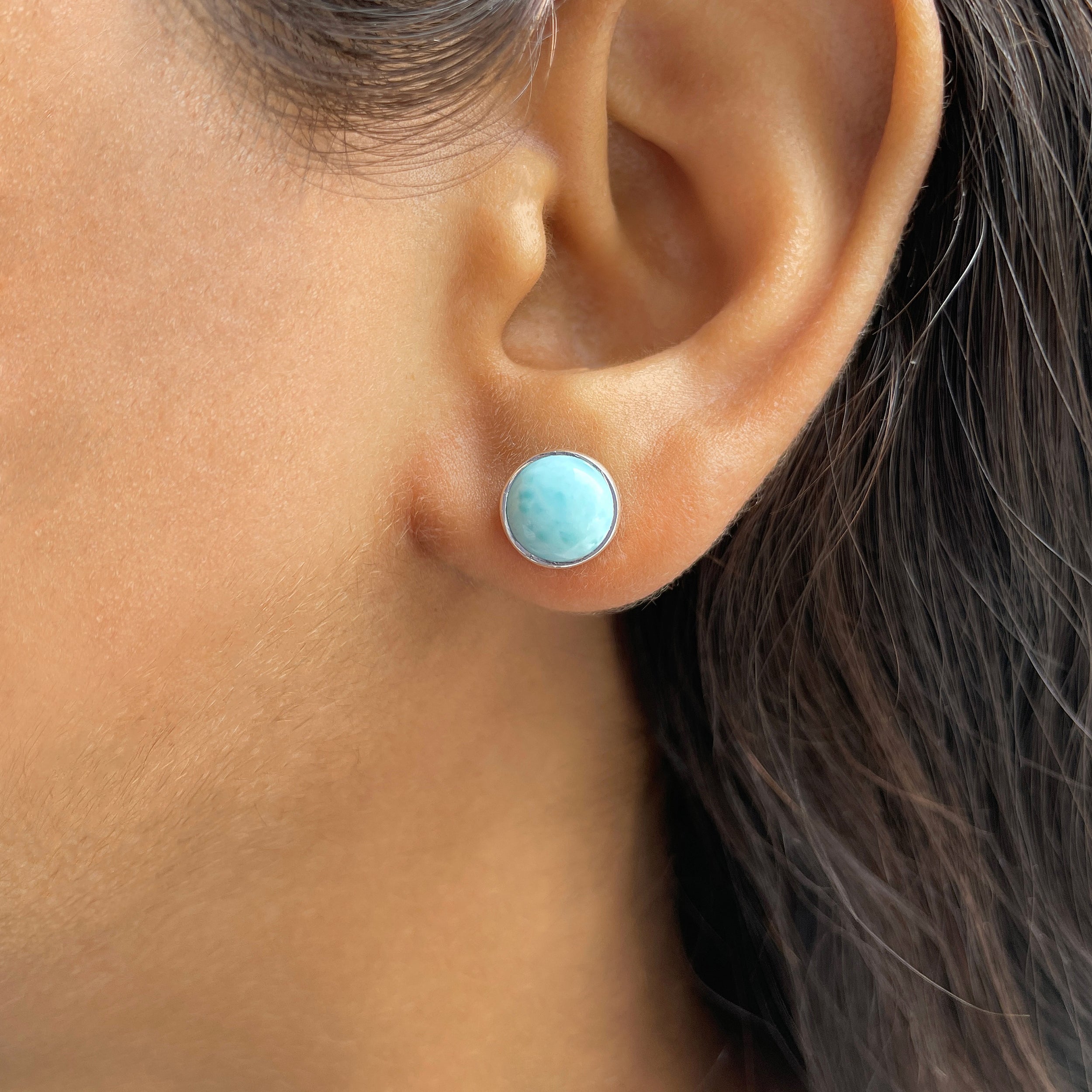 Larimar Stud Earring-(LAR-E-2421.)