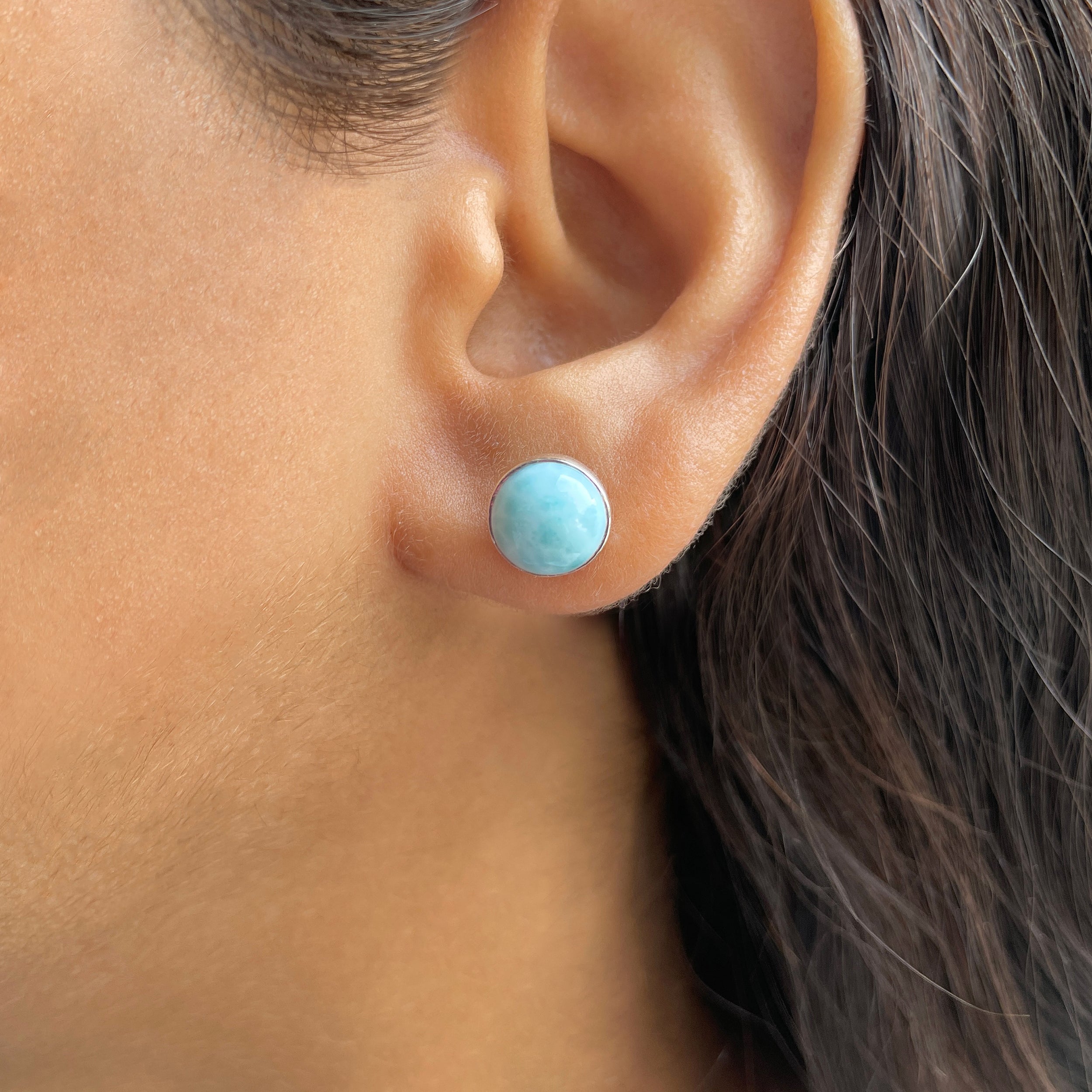 Larimar Stud Earring-(LAR-E-2424.)