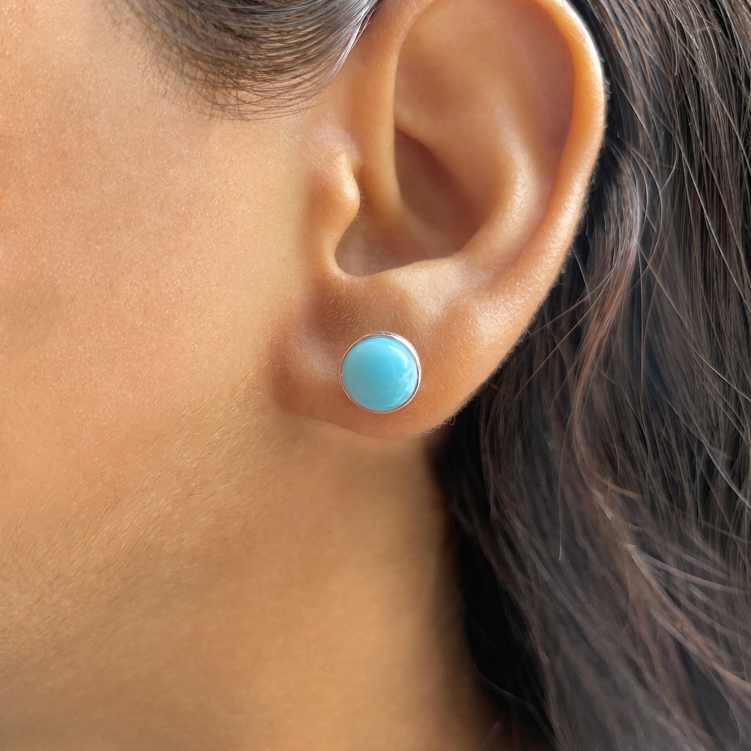 Larimar Stud Earring-(LAR-E-2429.)