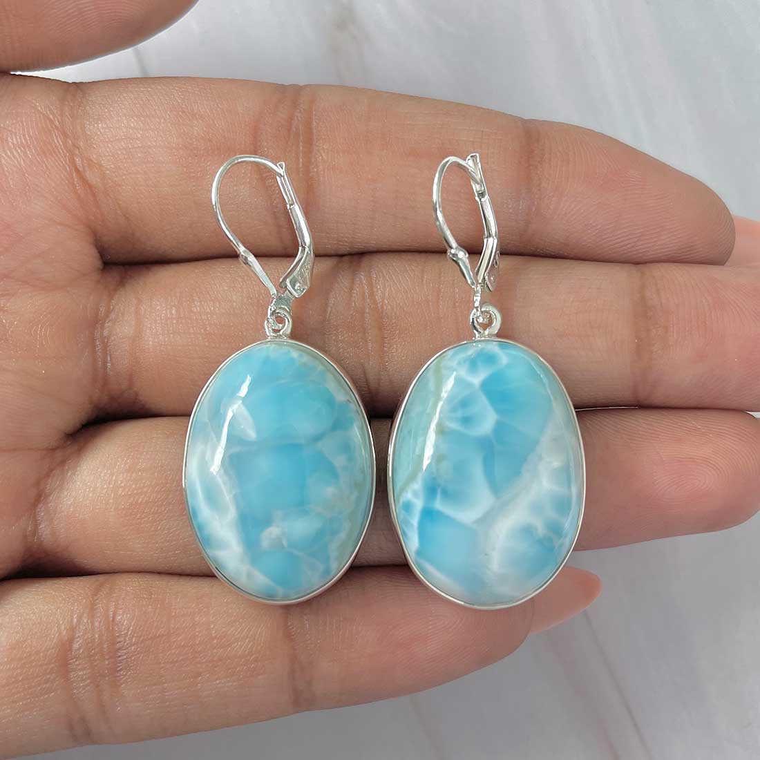 Larimar Earring-(LAR-E-243.)