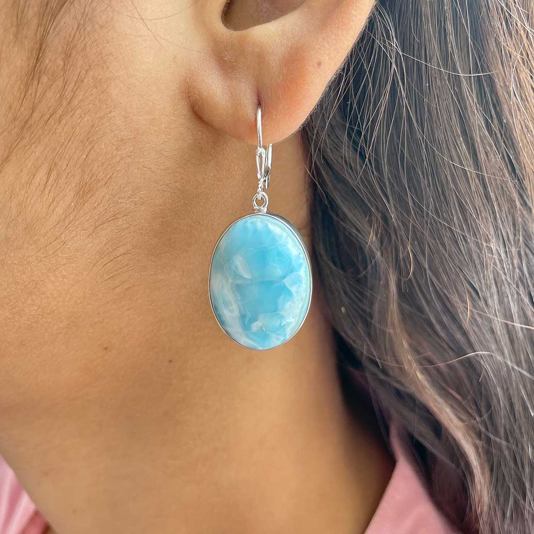 Larimar Earring-(LAR-E-243.)