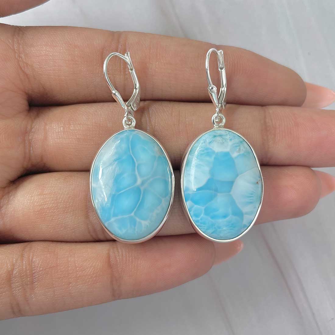 Larimar Earring-(LAR-E-244.)