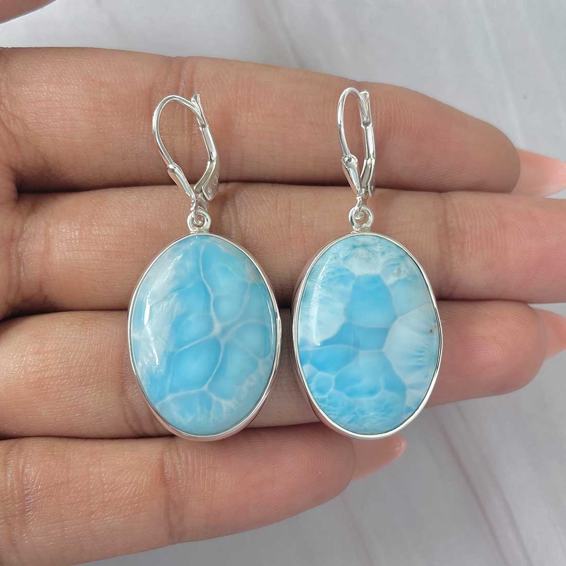 Larimar Earring-(LAR-E-244.)