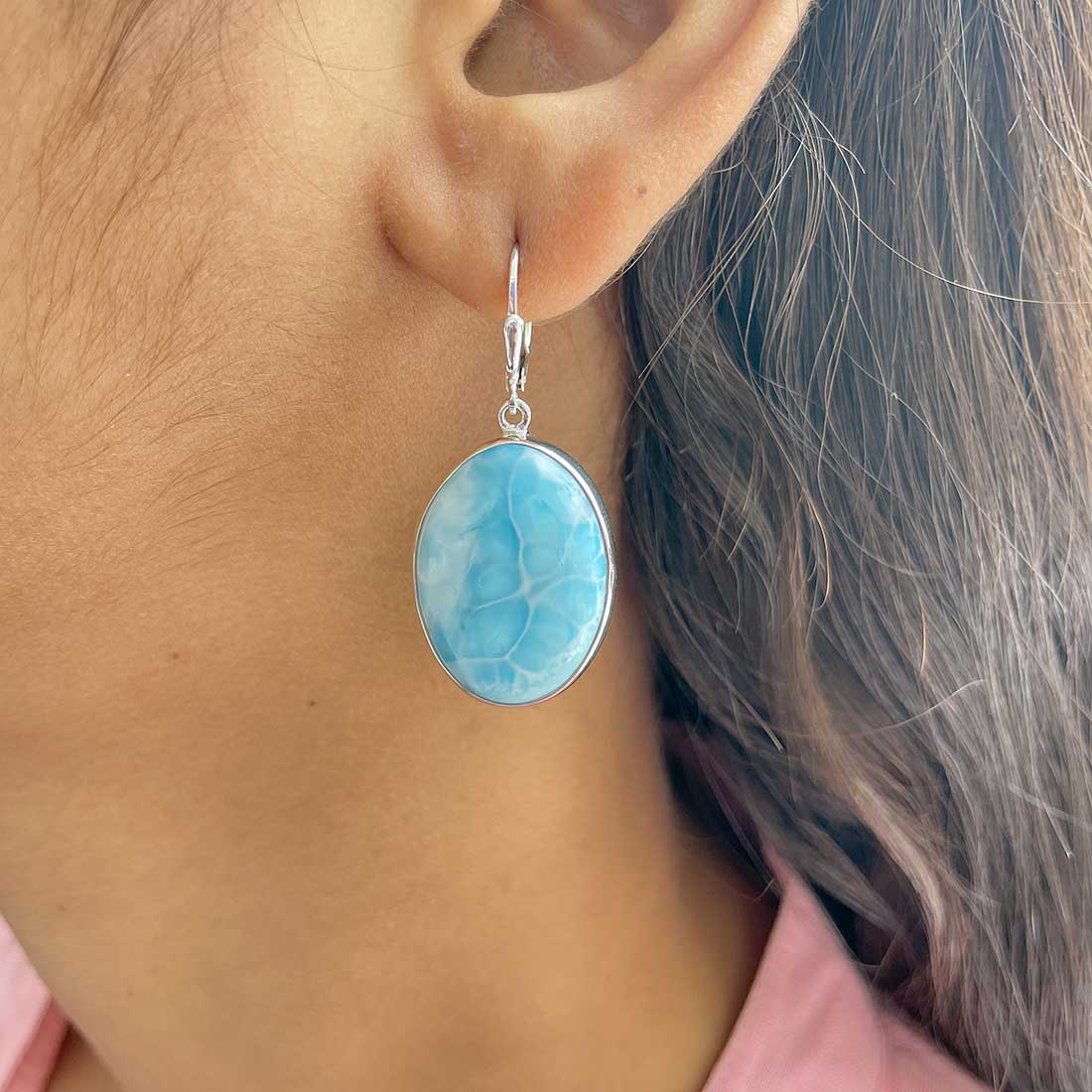 Larimar Earring-(LAR-E-244.)