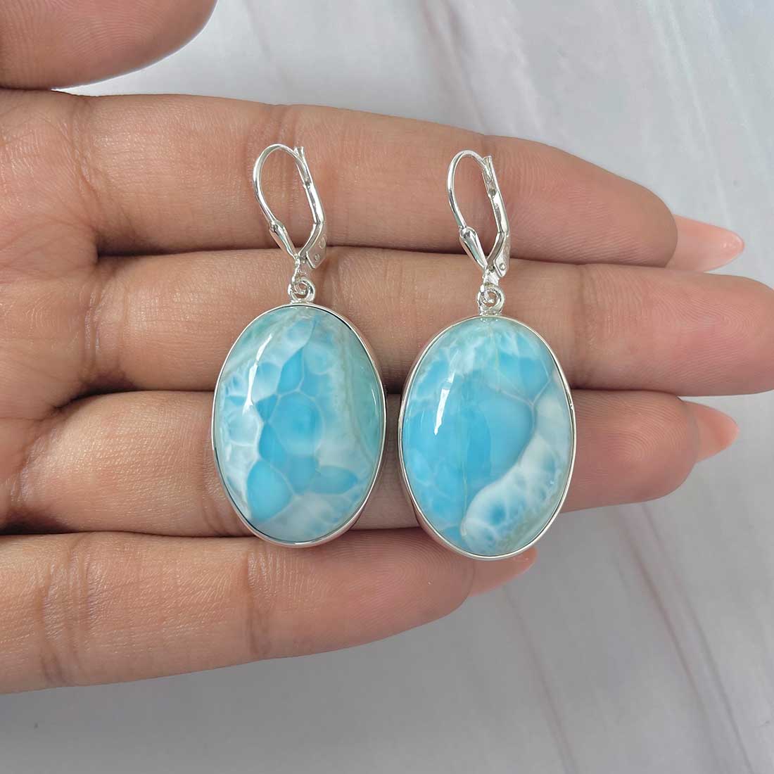Larimar Earring-(LAR-E-245.)